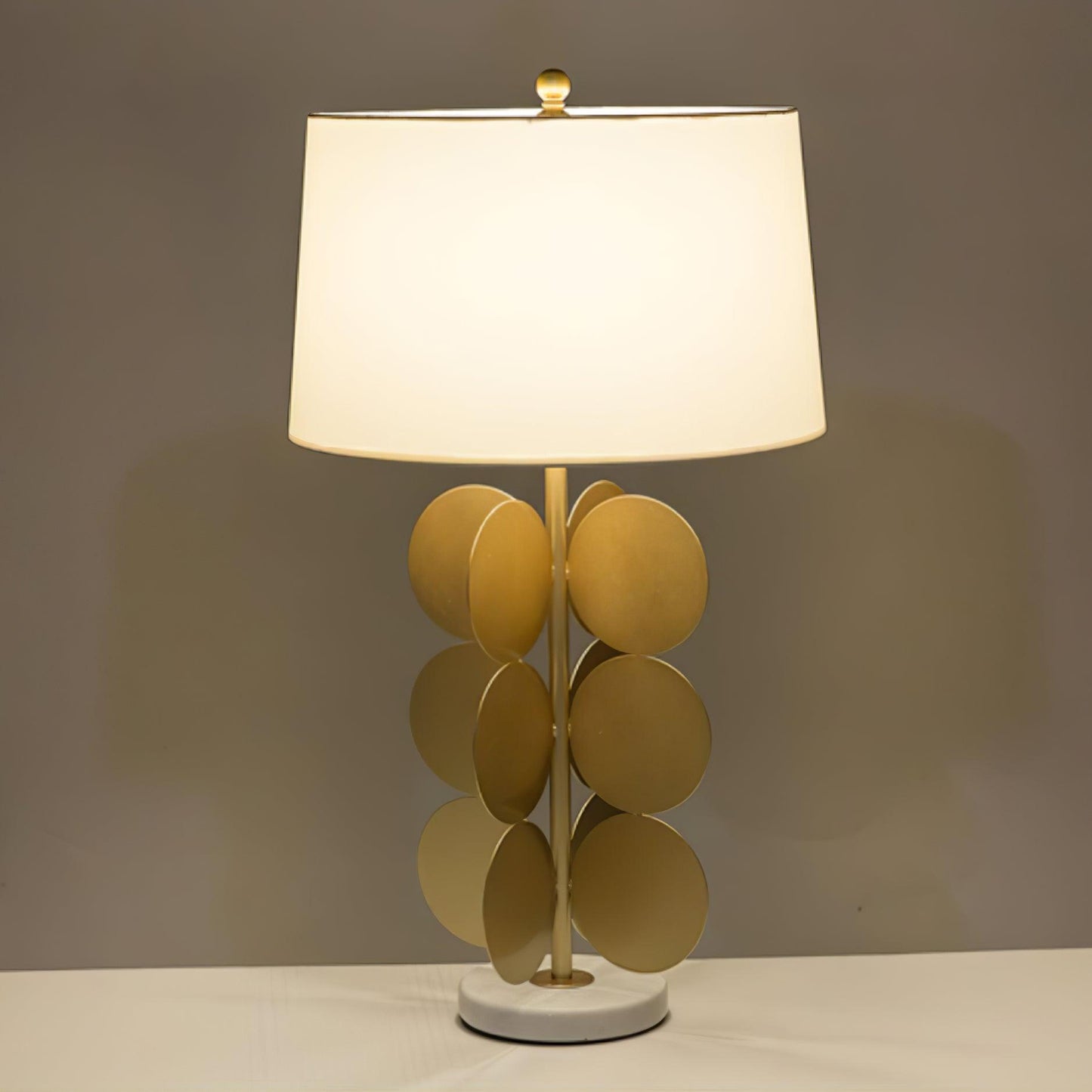 Mark Mcdowell Table Lamp | Metal & Marble | Gold & White