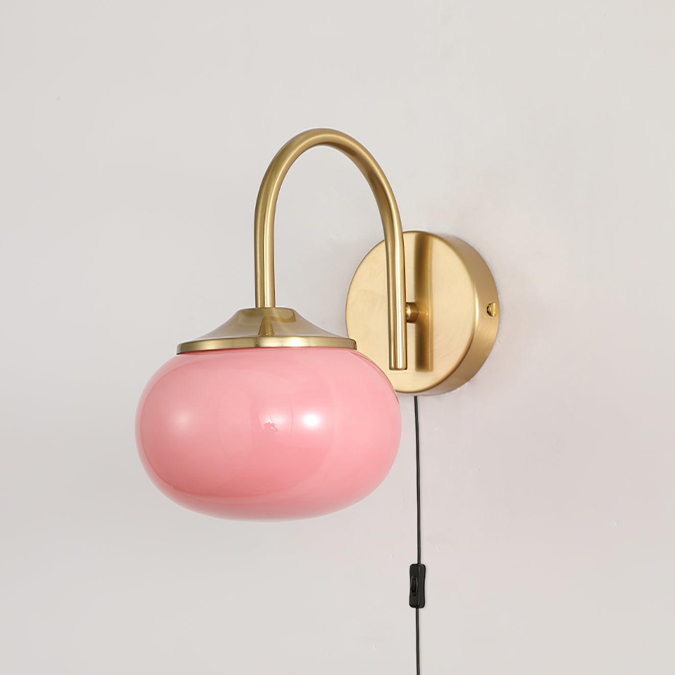 Marshmallow Wall Sconce | Copper & Pink Glass | Set of 2