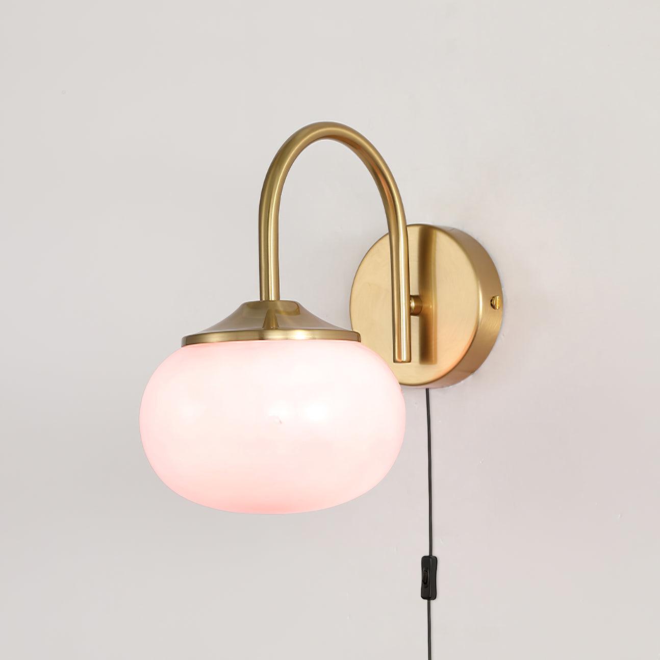 Marshmallow Wall Sconce | Copper & Pink Glass | Set of 2