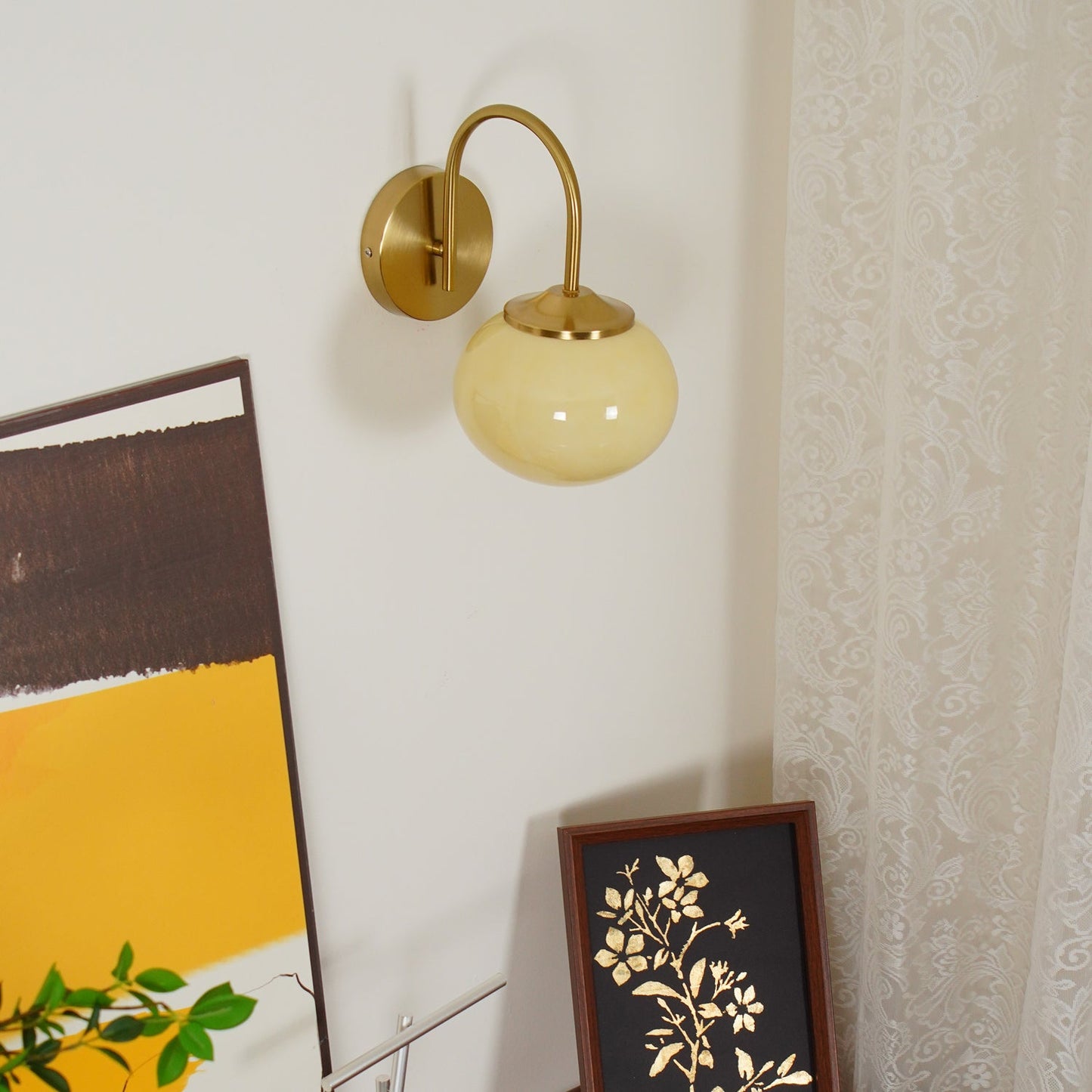 Marshmallow Wall Lamp | Copper & Pink Glass | 14cm Diameter
