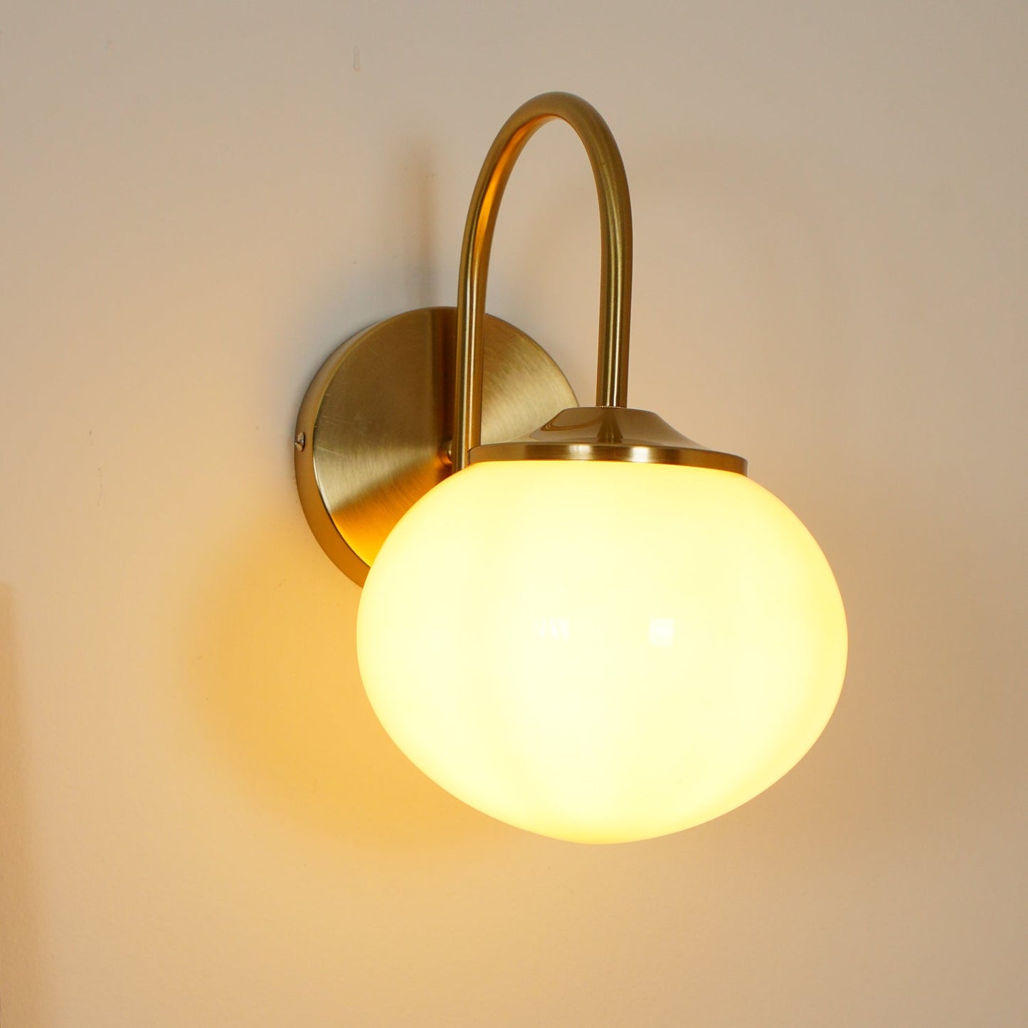 Marshmallow Wall Lamp | Copper & Pink Glass | 14cm Diameter