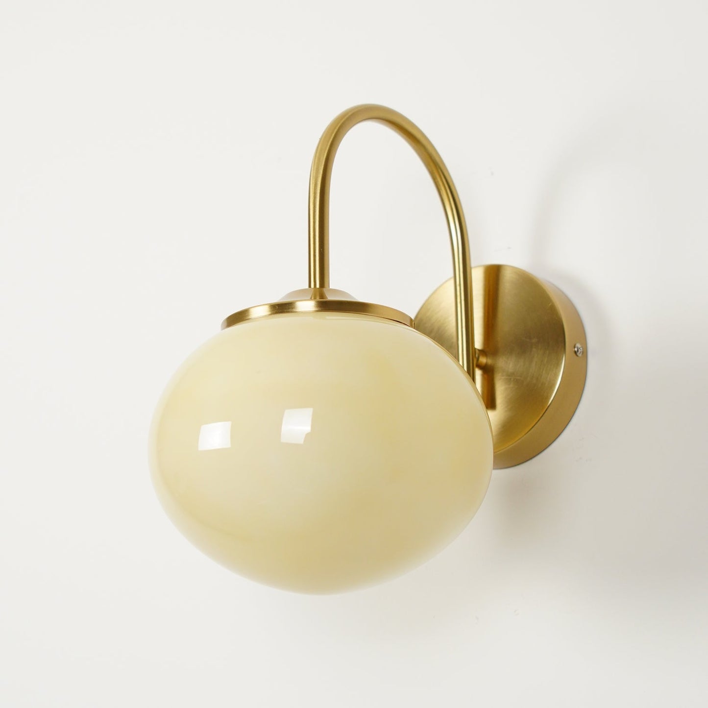 Marshmallow Wall Lamp | Copper & Pink Glass | 14cm Diameter