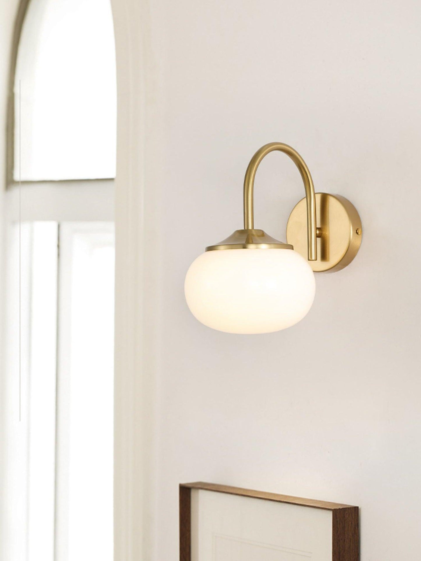 Marshmallow Wall Lamp | Copper & Pink Glass | 14cm Diameter