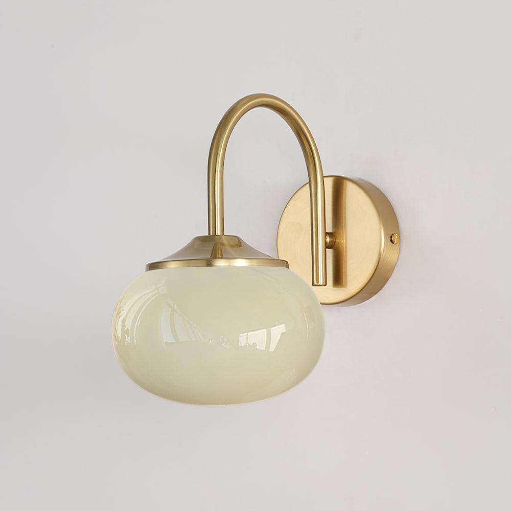 Marshmallow Wall Lamp | Copper & Pink Glass | 14cm Diameter