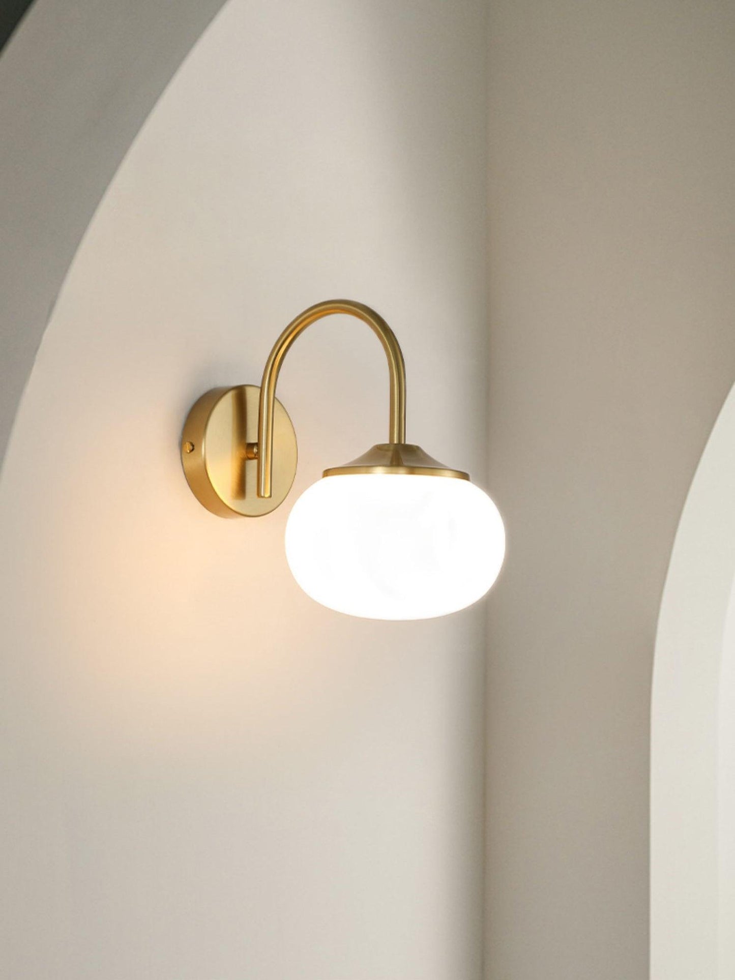 Marshmallow Wall Lamp | Copper & Pink Glass | 14cm Diameter