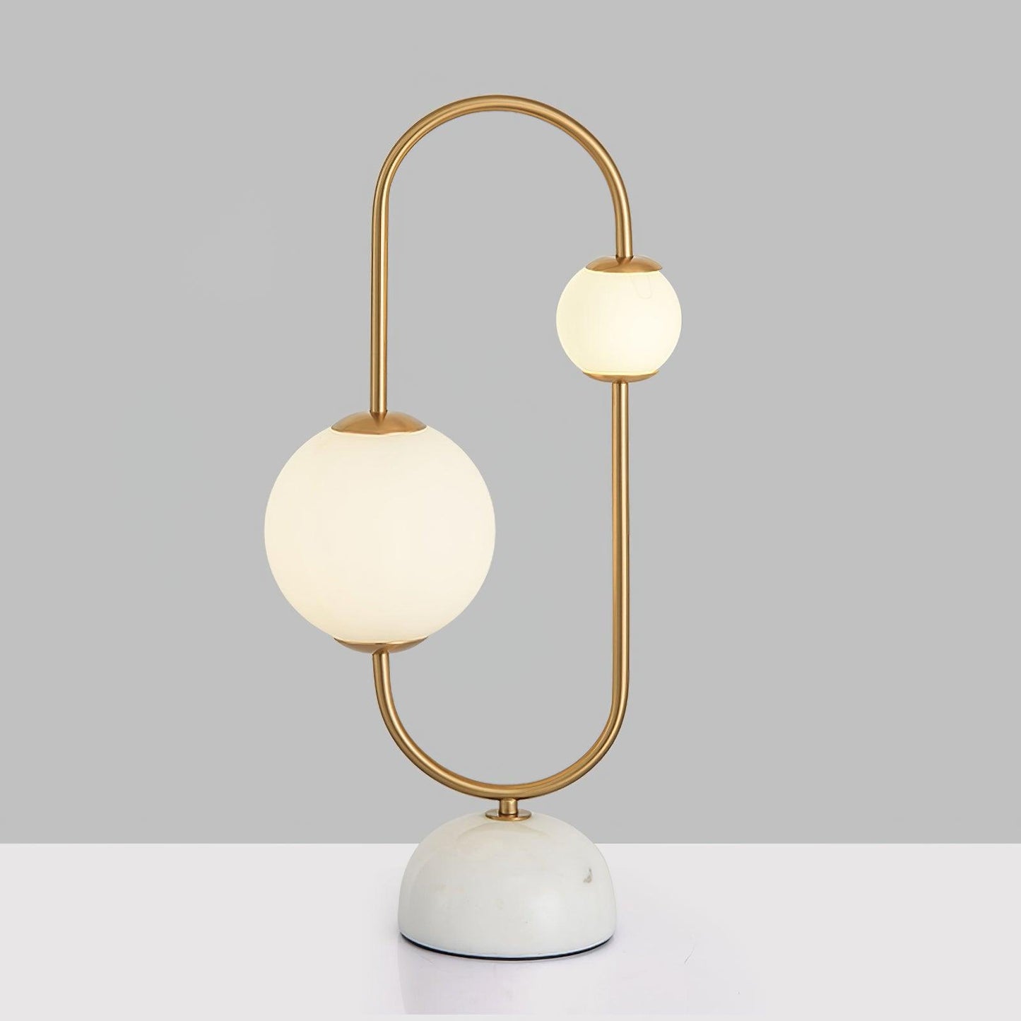 Martha Table Lamp | Gold Frame | White Glass