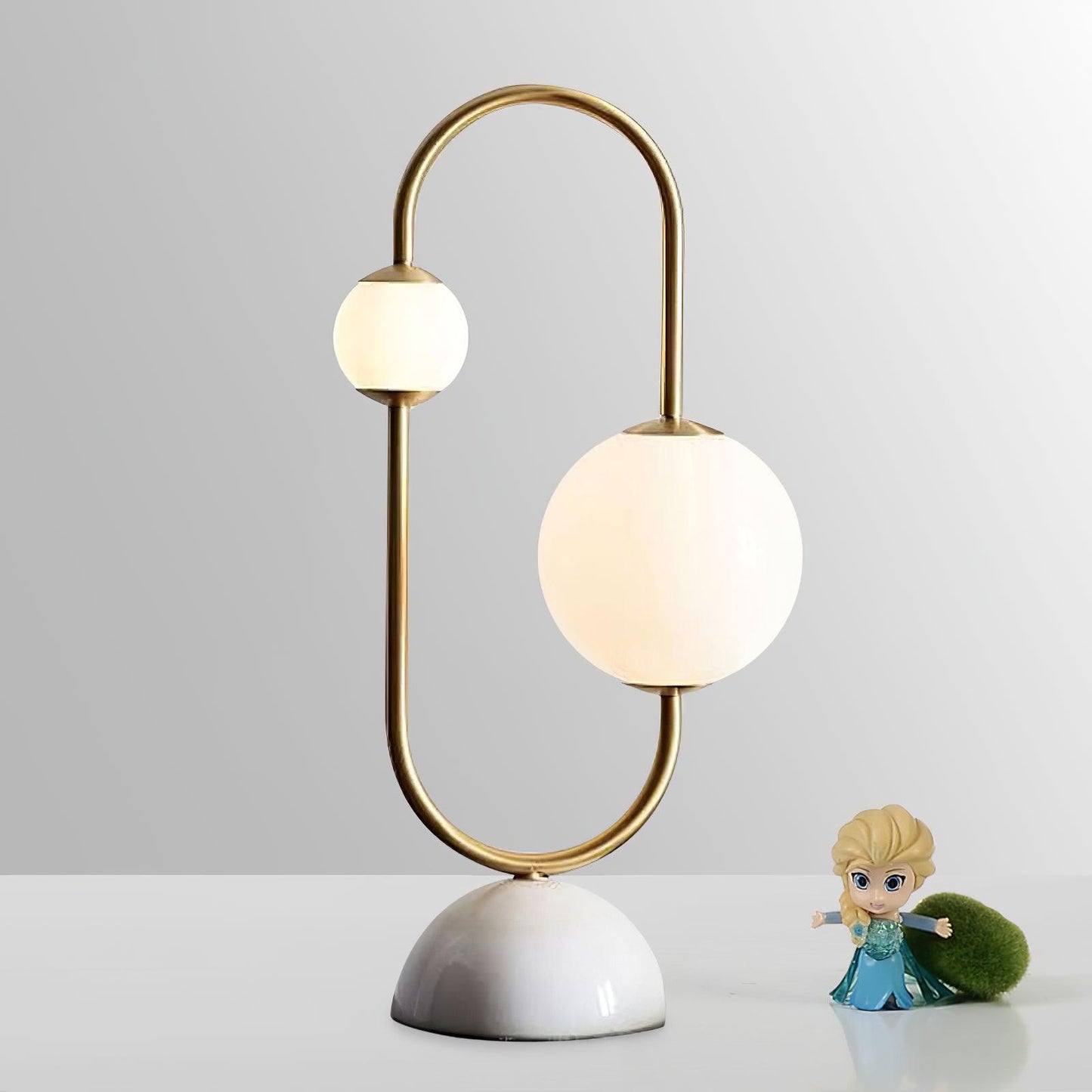Martha Table Lamp | Gold Frame | White Glass