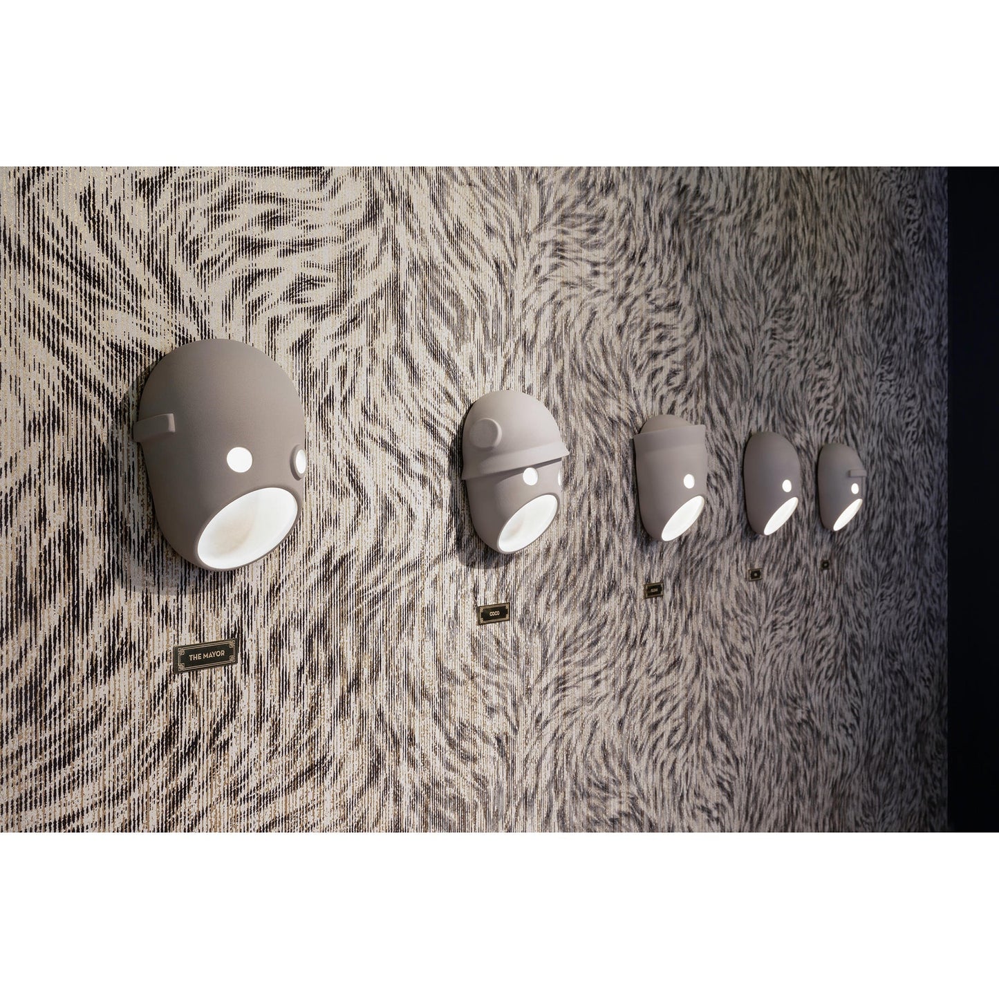 Mask Wall Light | Resin, Aluminum, Iron | Grey
