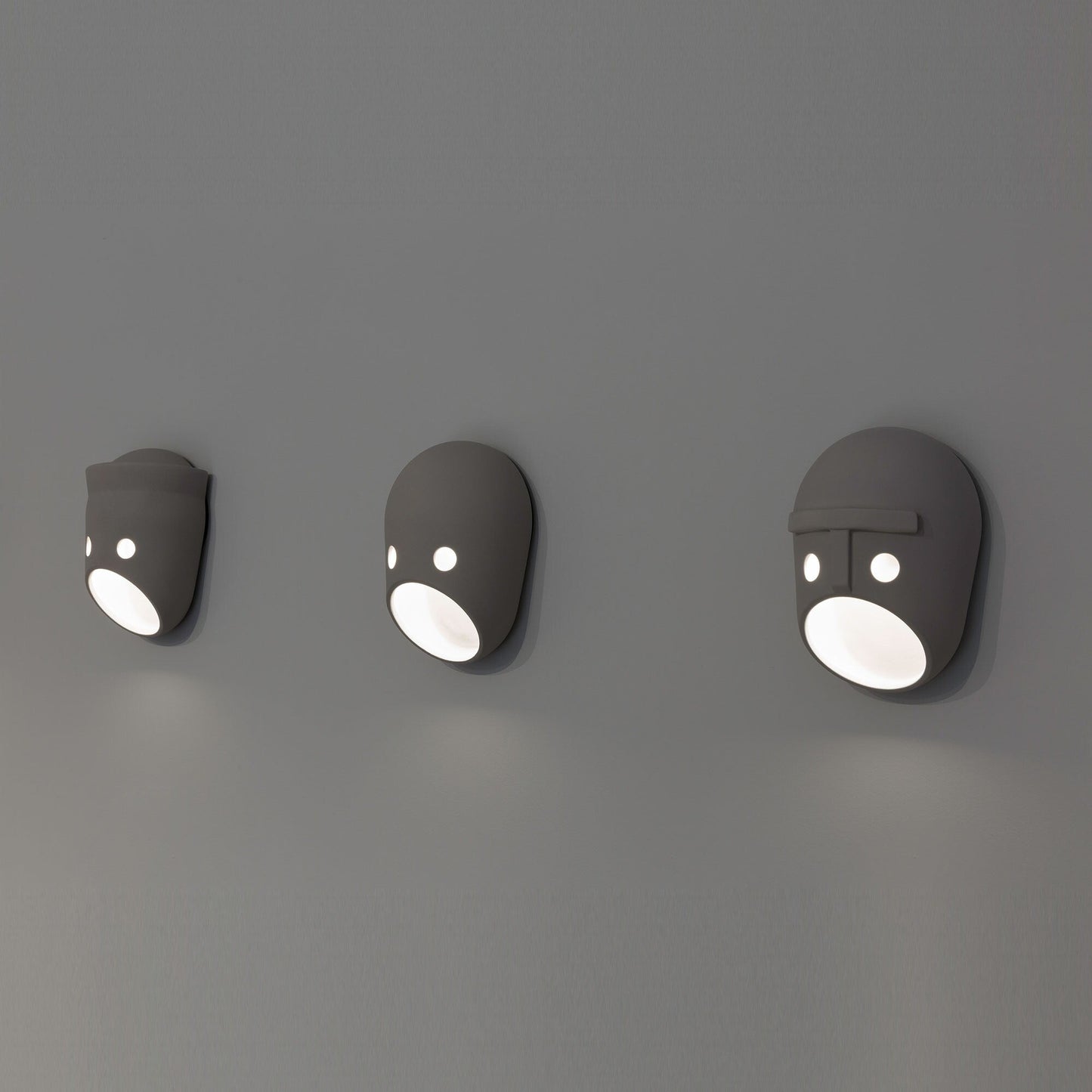 Mask Wall Light | Resin, Aluminum, Iron | Grey