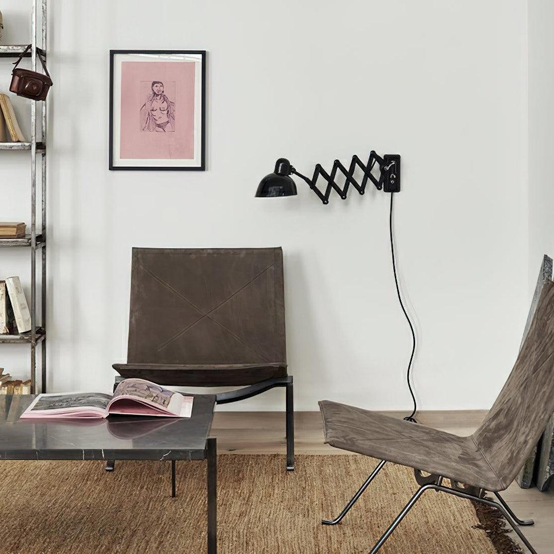 Maxon Wall Lamp | Adjustable Scissor Arm | Black or White