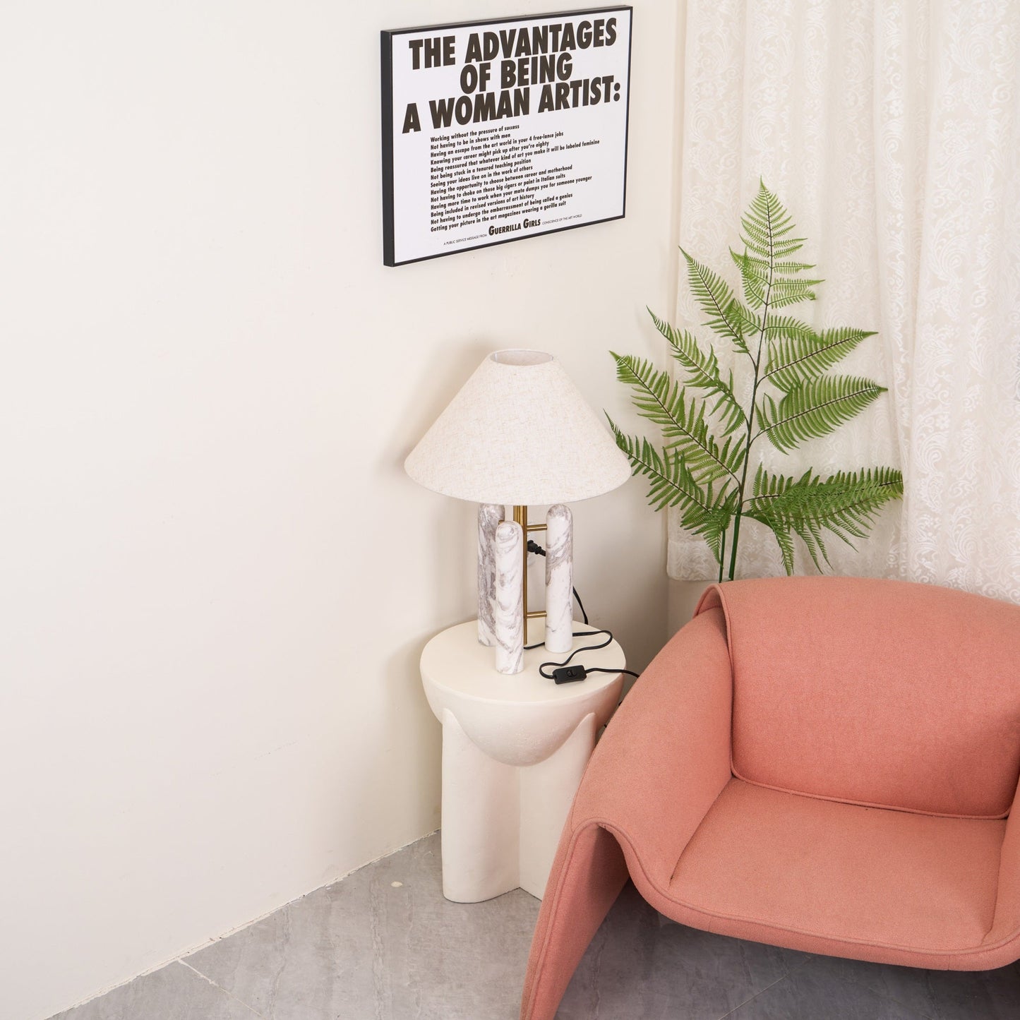 Lloyd Table Lamp | Marble & Metal | White