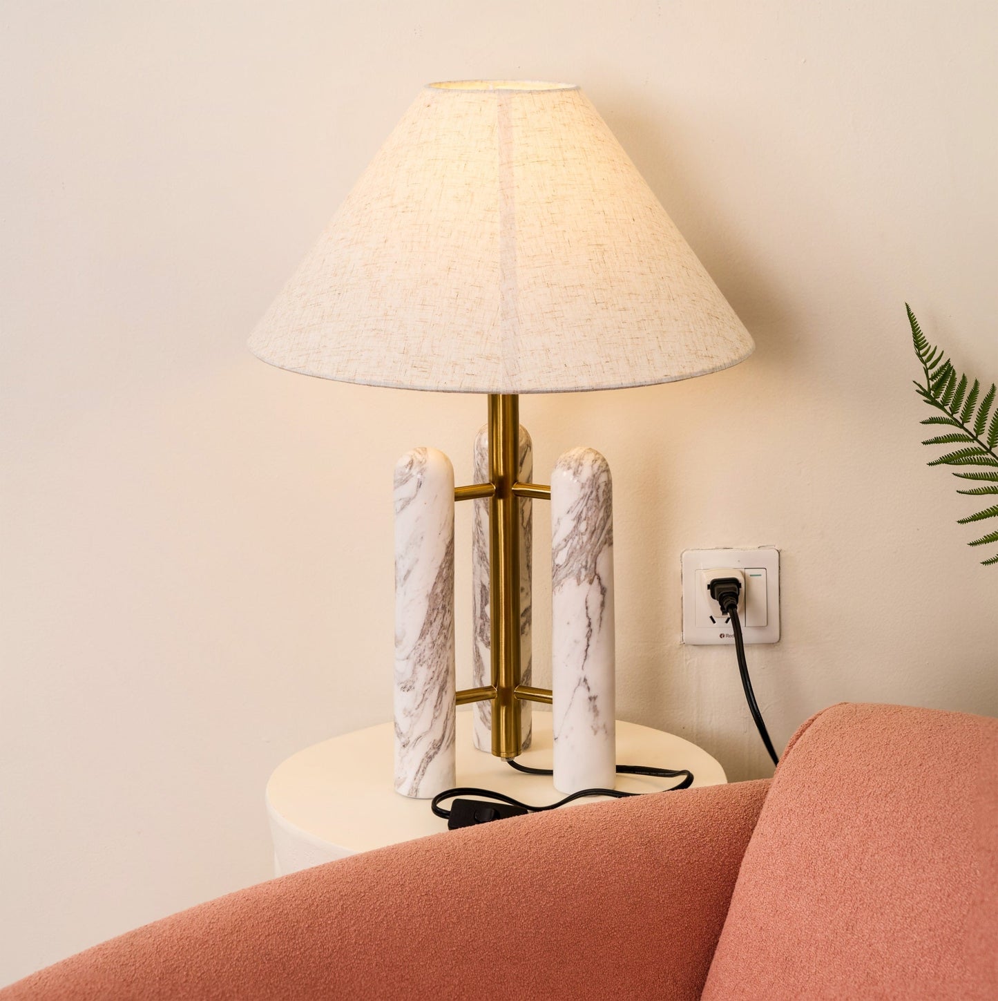 Lloyd Table Lamp | Marble & Metal | White