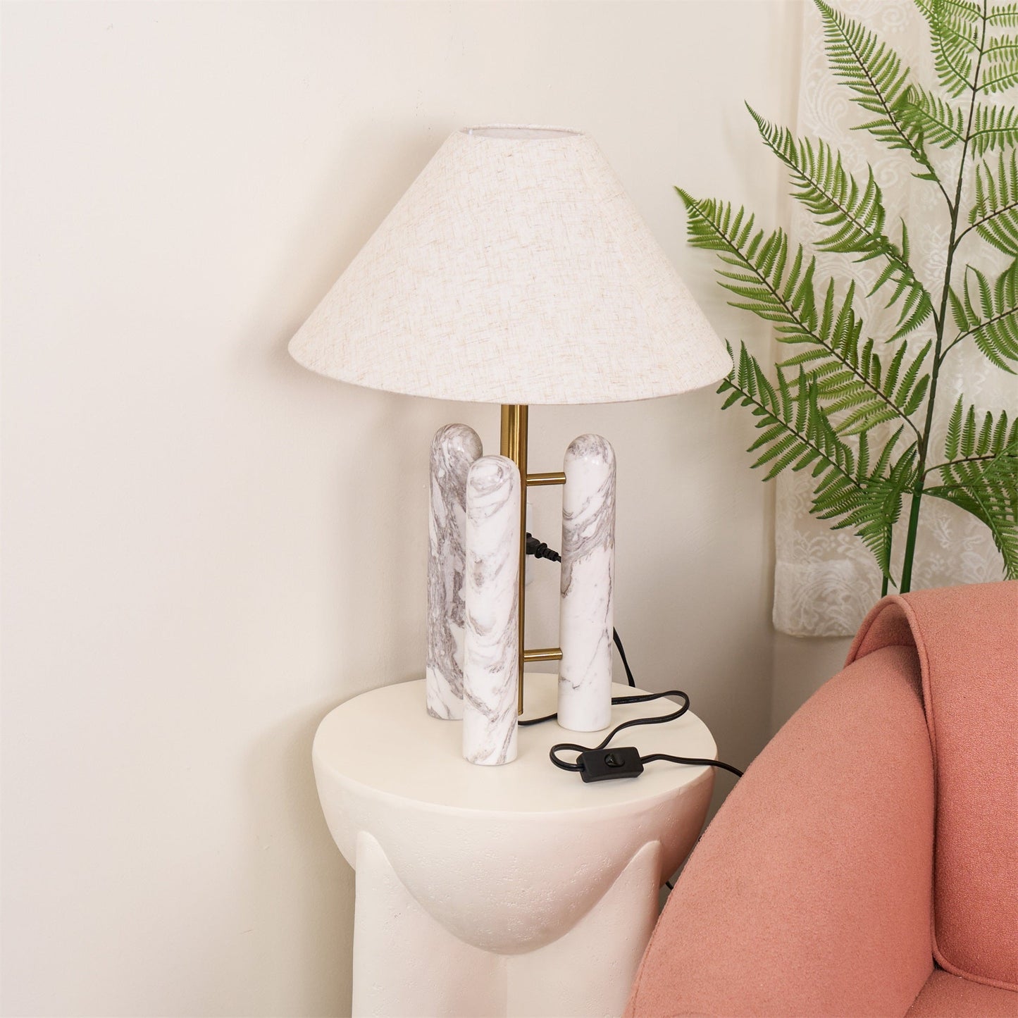 Lloyd Table Lamp | Marble & Metal | White