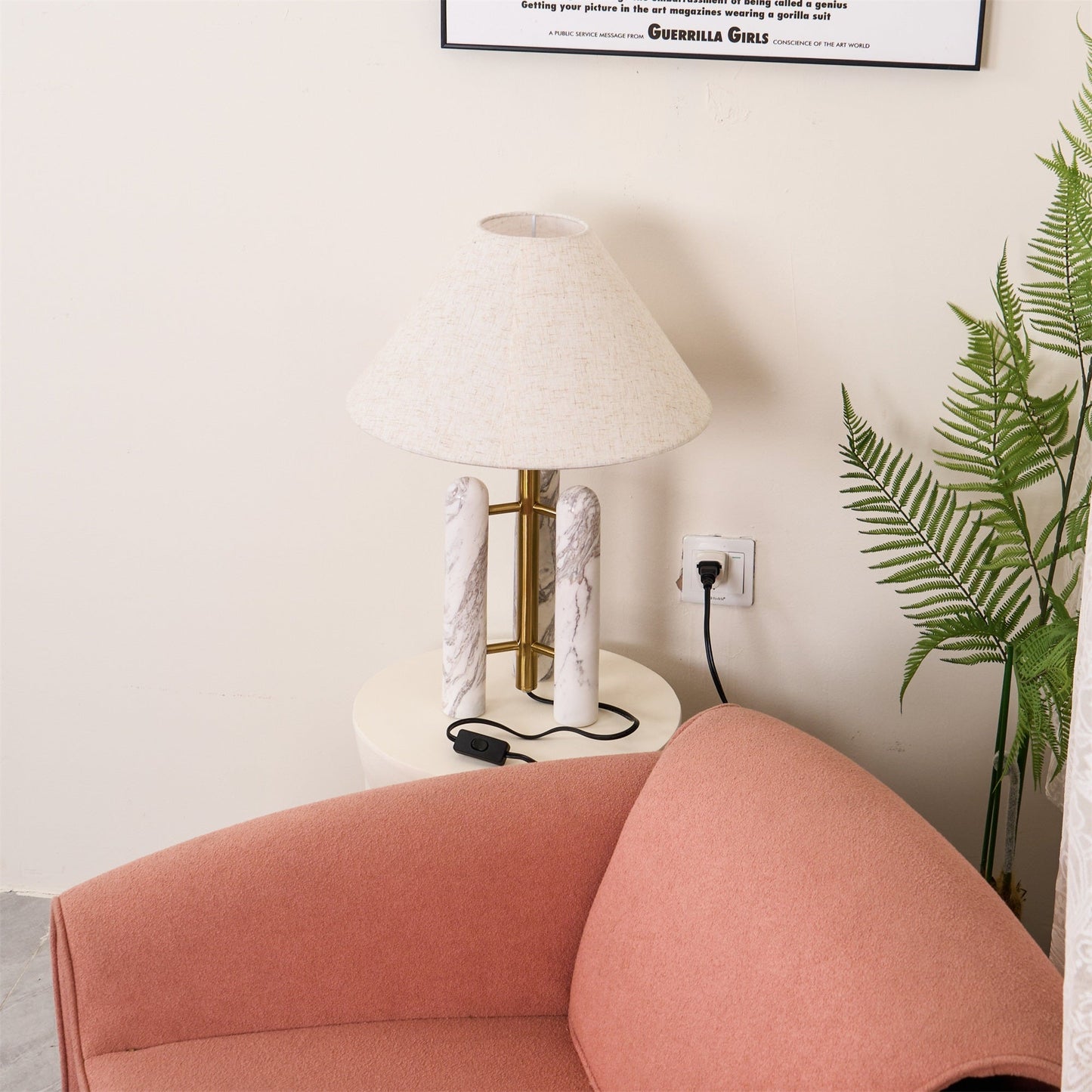 Lloyd Table Lamp | Marble & Metal | White