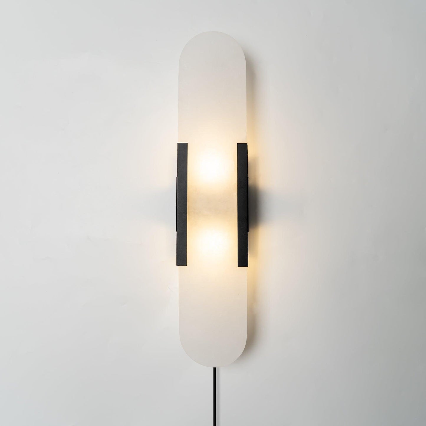 Melange Elongated Sconce | Alabaster & Brass | Wall Lamp
