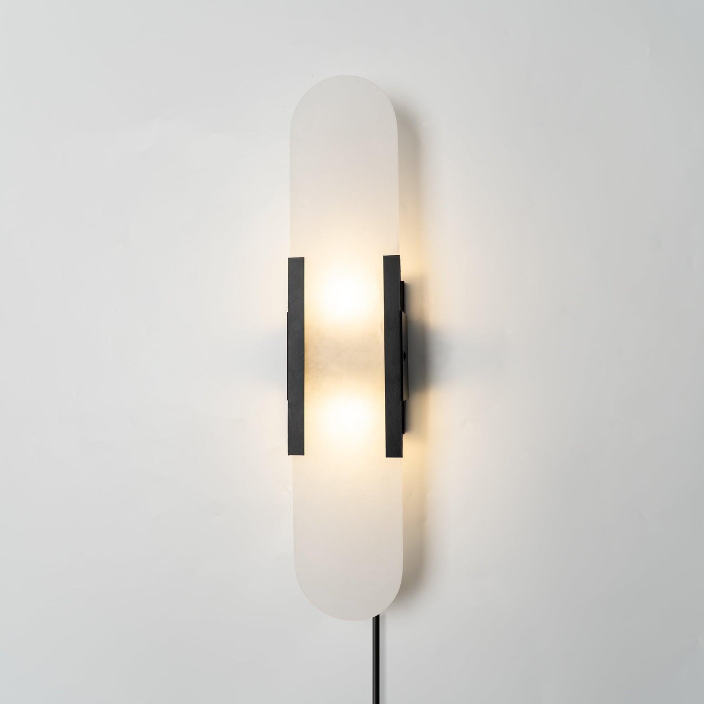 Melange Elongated Sconce | Alabaster & Brass | Wall Lamp