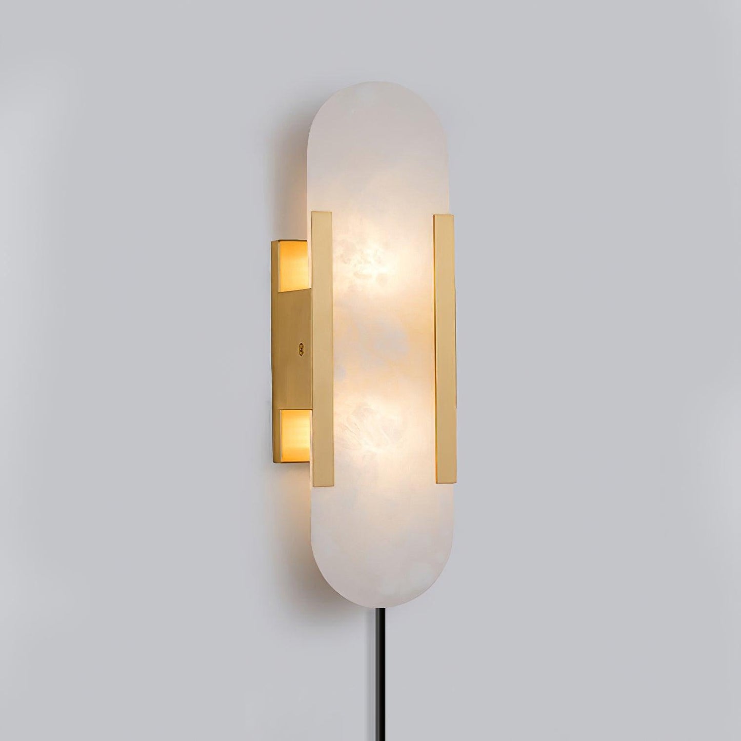 Melange Elongated Sconce | Alabaster & Brass | Wall Lamp