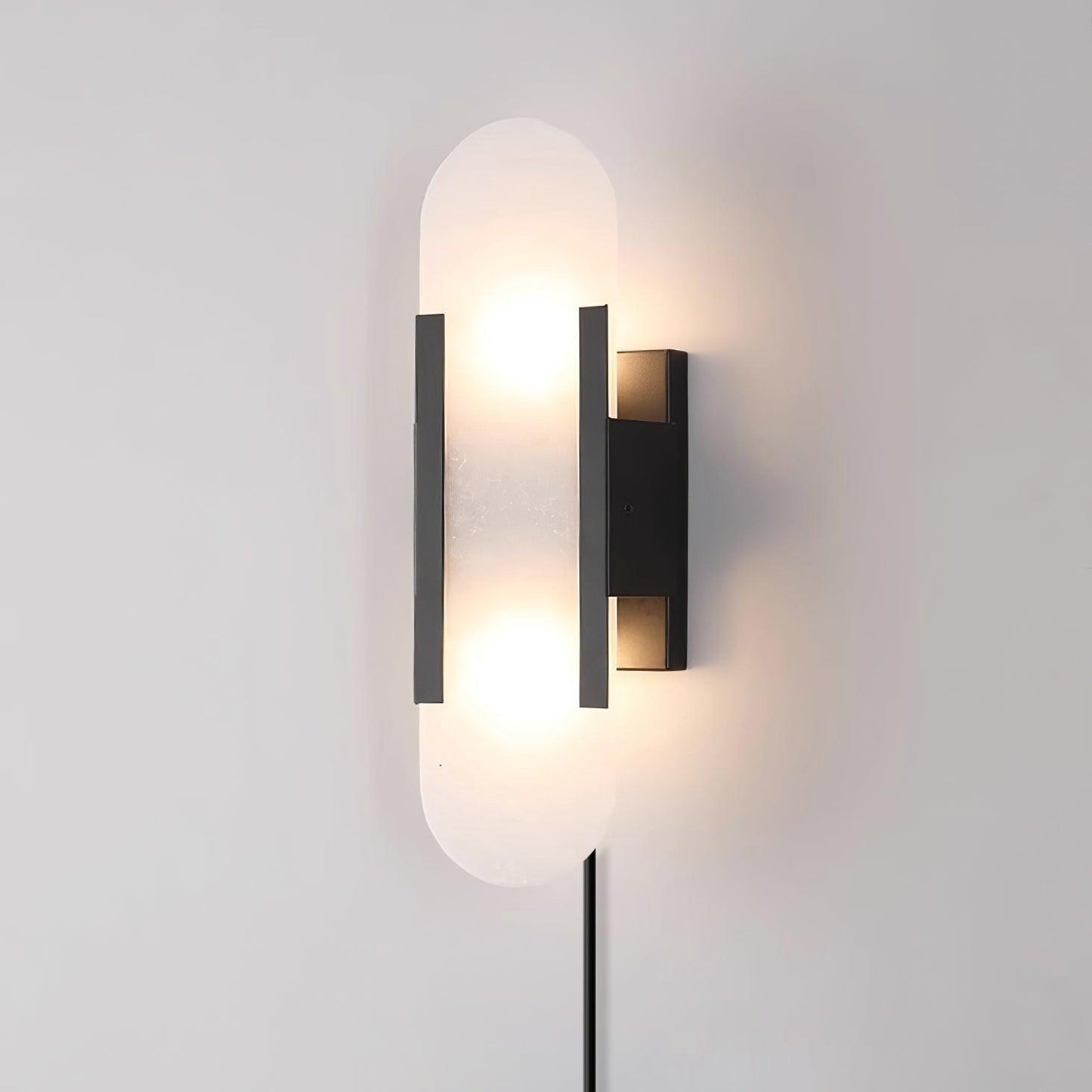 Melange Elongated Sconce | Alabaster & Brass | Wall Lamp
