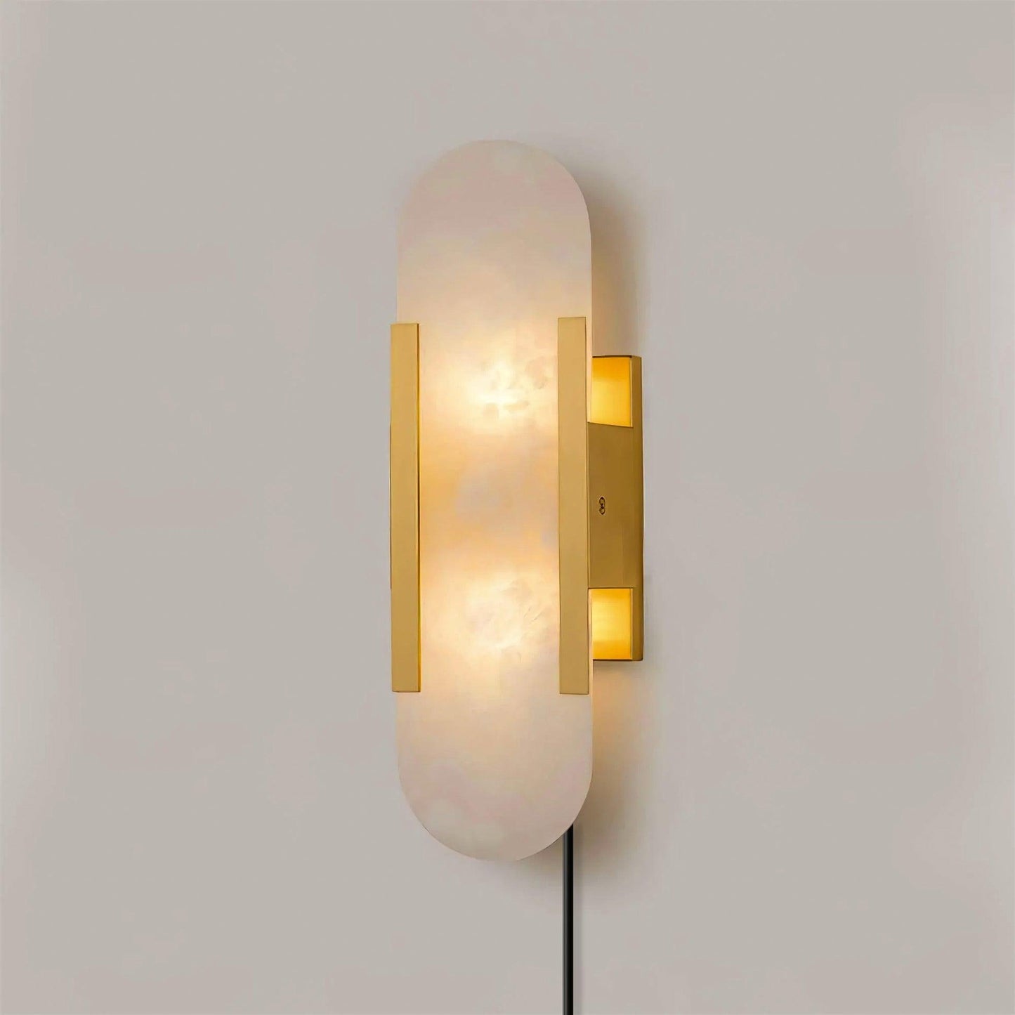 Melange Elongated Sconce | Alabaster & Brass | Wall Lamp