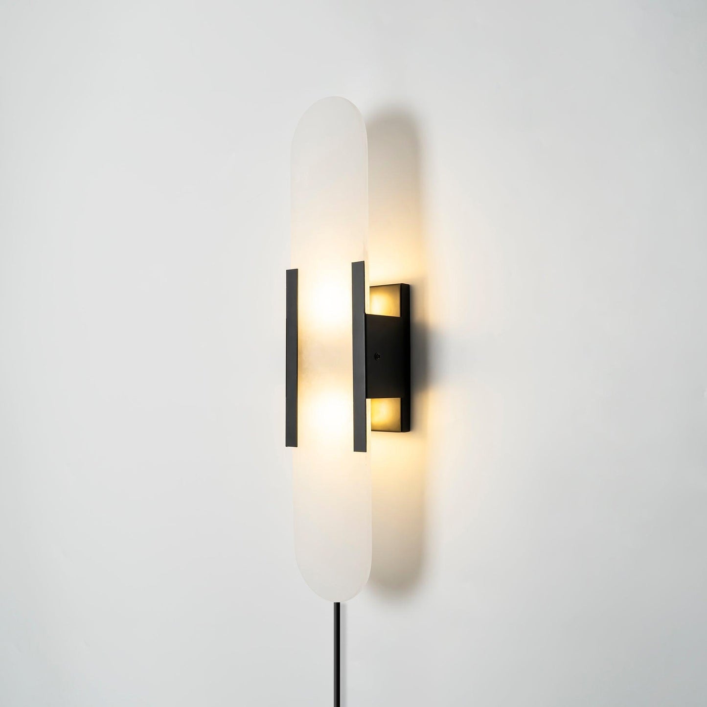 Melange Elongated Sconce | Alabaster & Brass | Wall Lamp