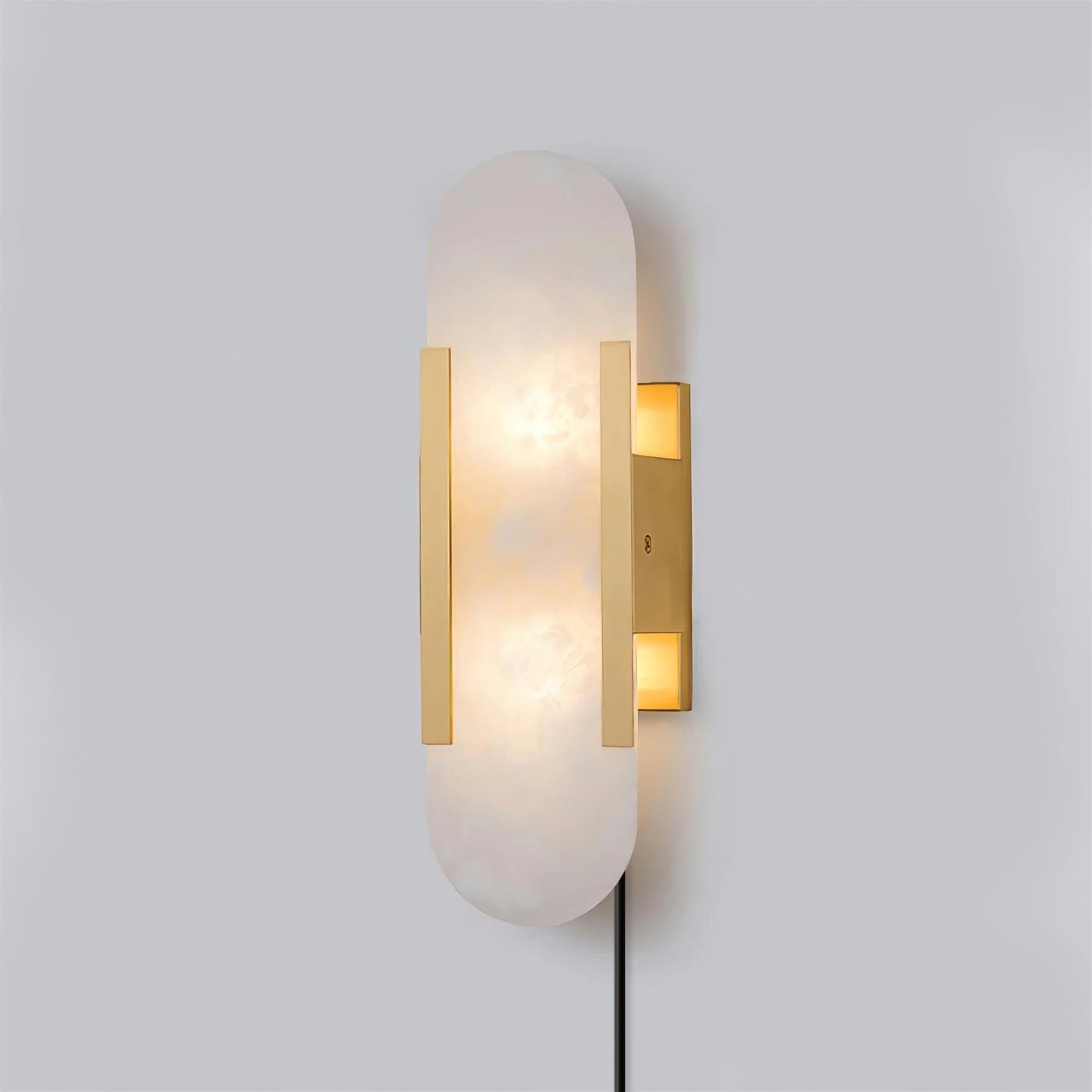 Melange Elongated Sconce | Alabaster & Brass | Wall Lamp