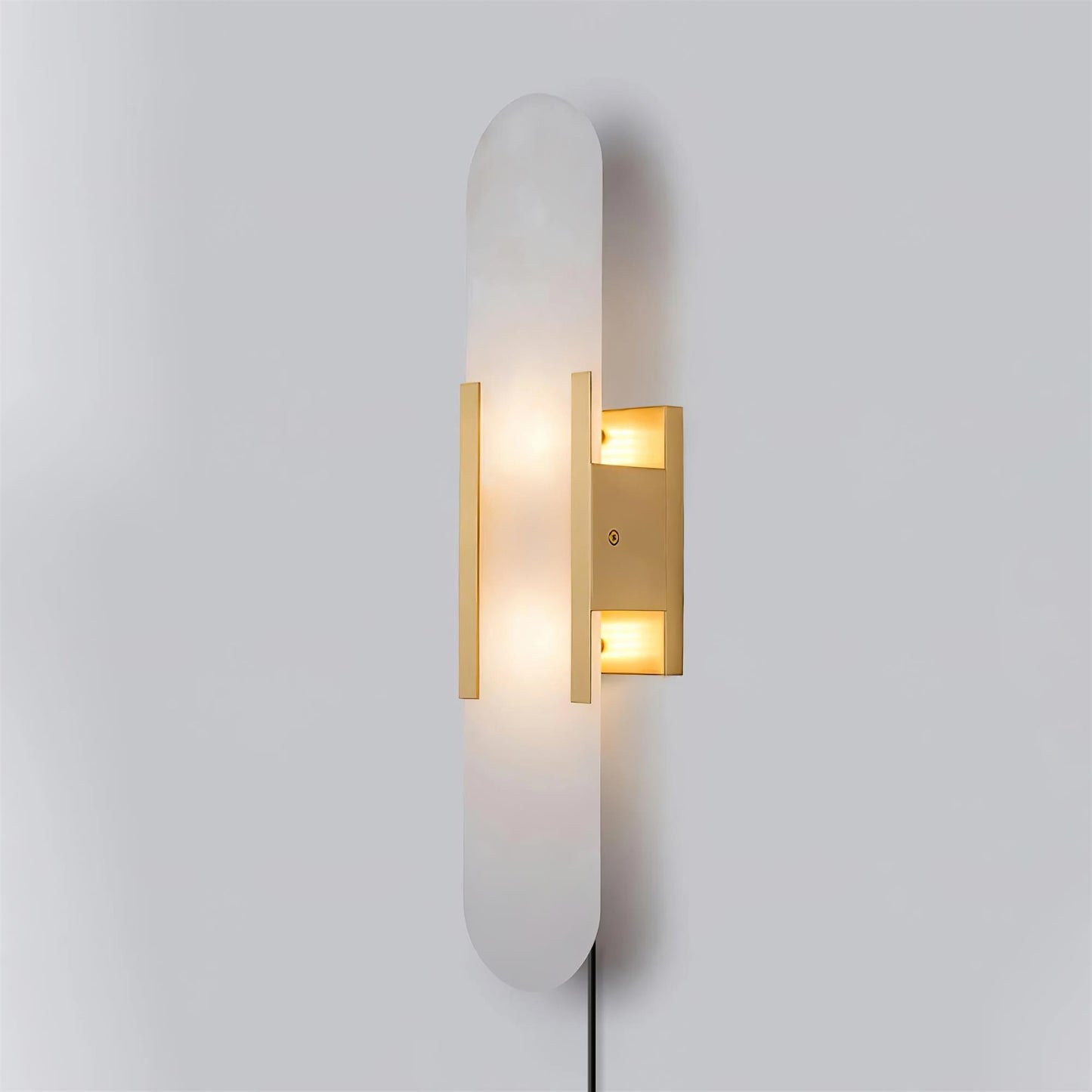 Melange Elongated Sconce | Alabaster & Brass | Wall Lamp