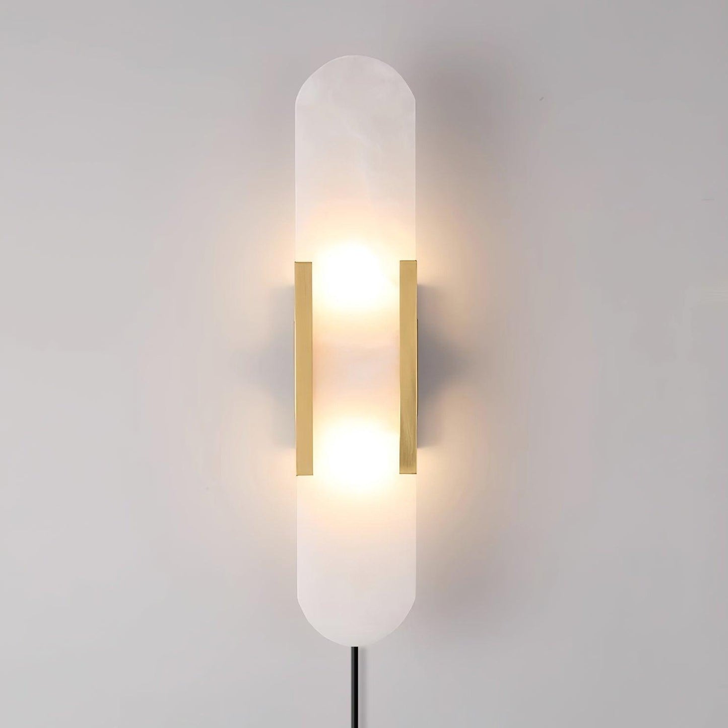 Melange Elongated Sconce | Alabaster & Brass | Wall Lamp