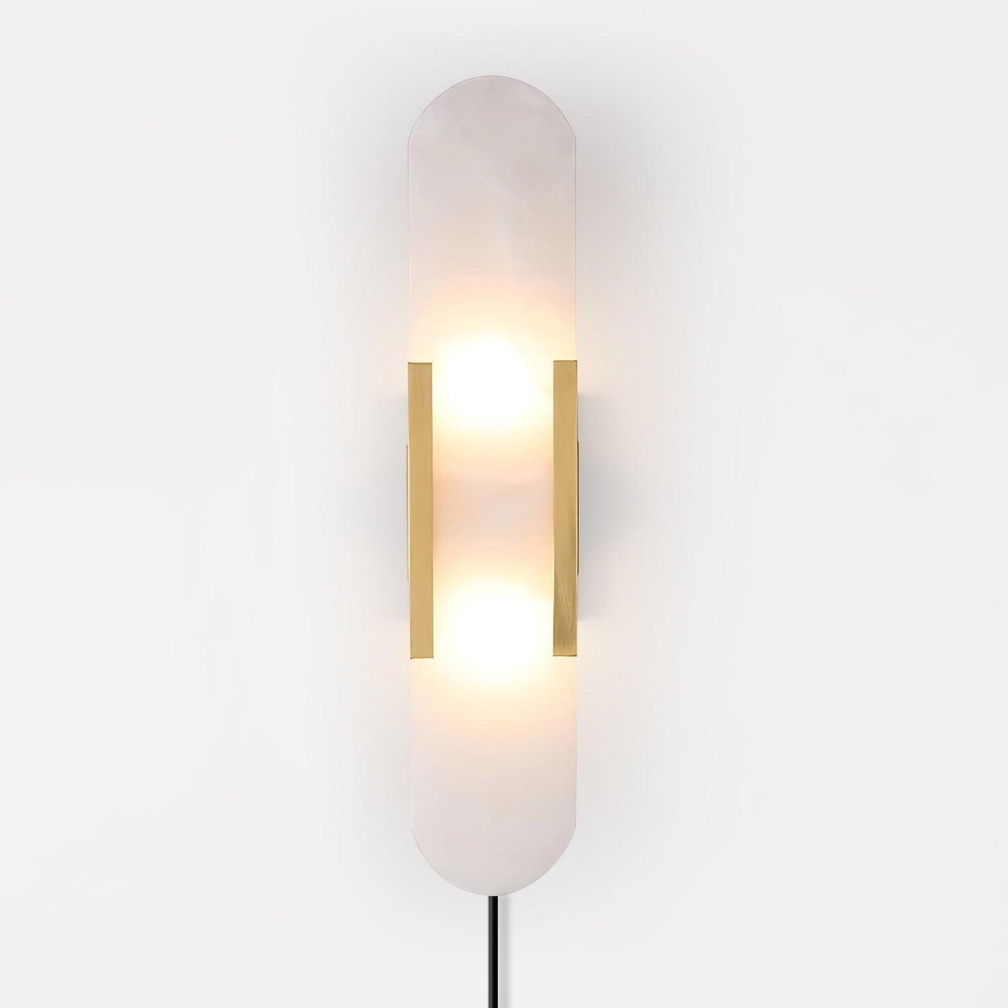Melange Elongated Sconce | Alabaster & Brass | Wall Lamp