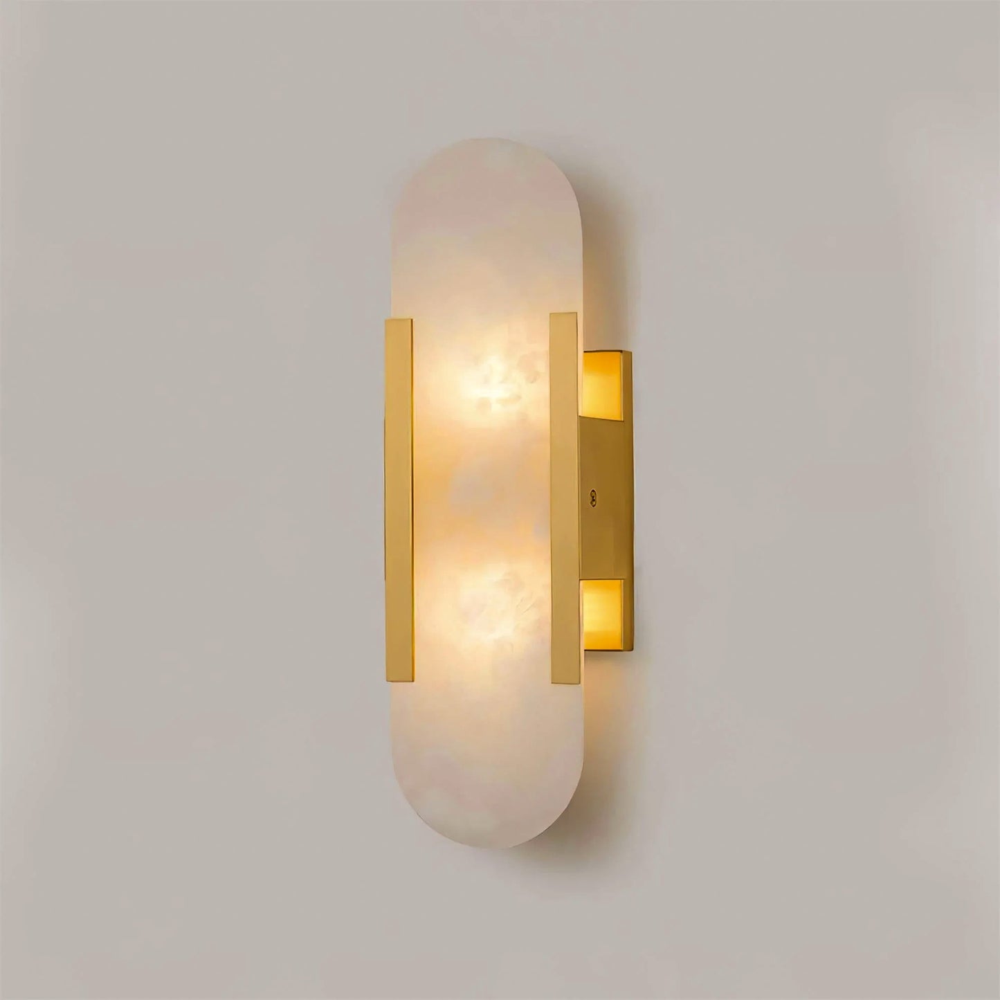 Alabaster Wall Lamp Set | Hand-Crafted Brass Accents | 2 Lights