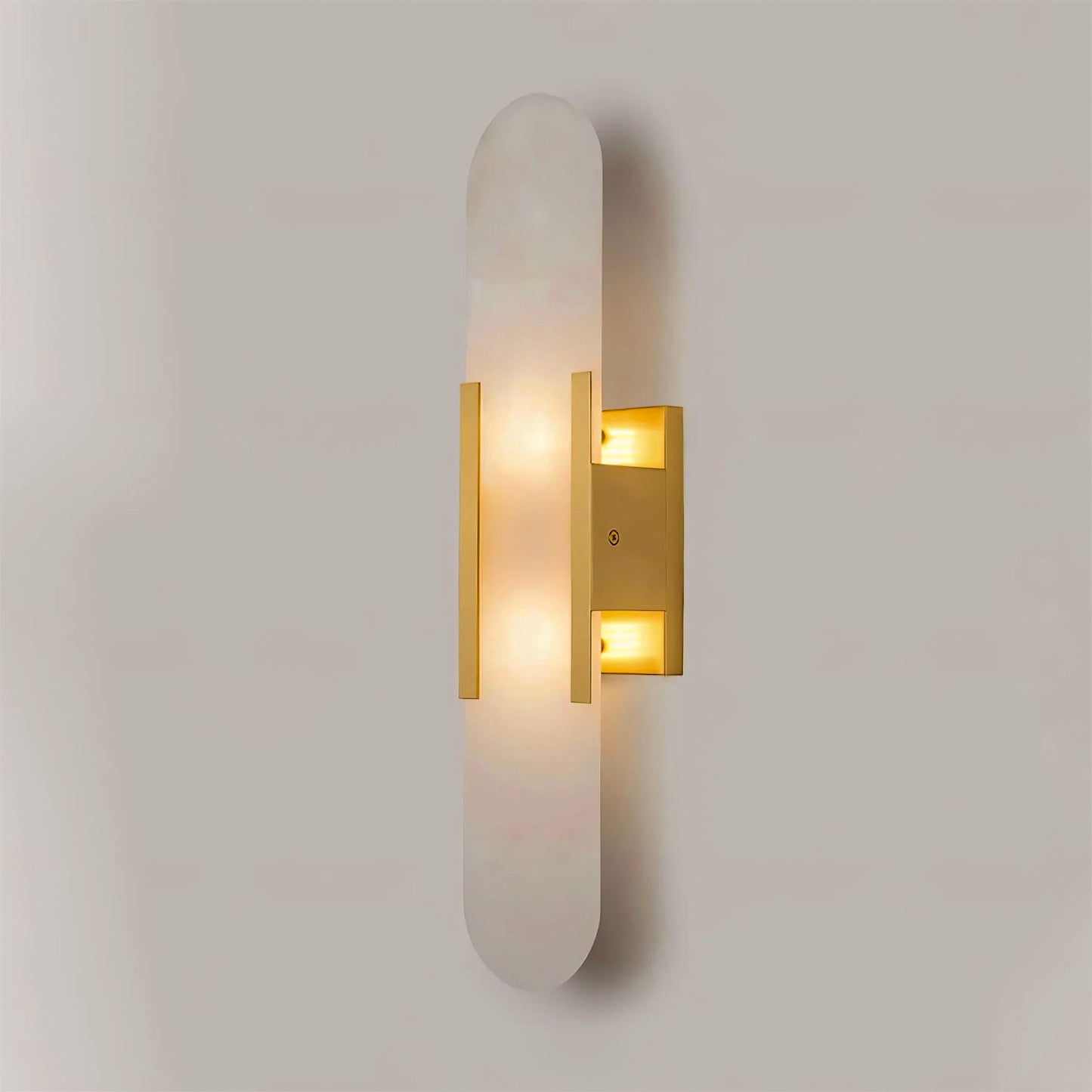 Alabaster Wall Lamp Set | Hand-Crafted Brass Accents | 2 Lights