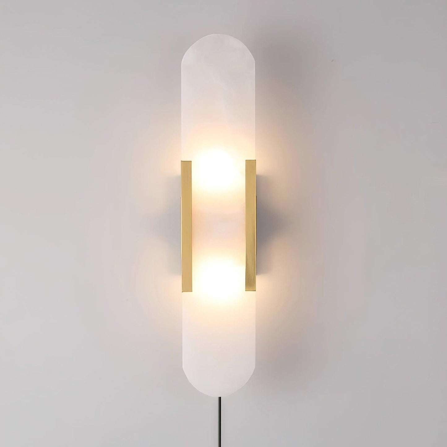 Melange Elongated Sconce | Alabaster & Brass | Wall Lamp