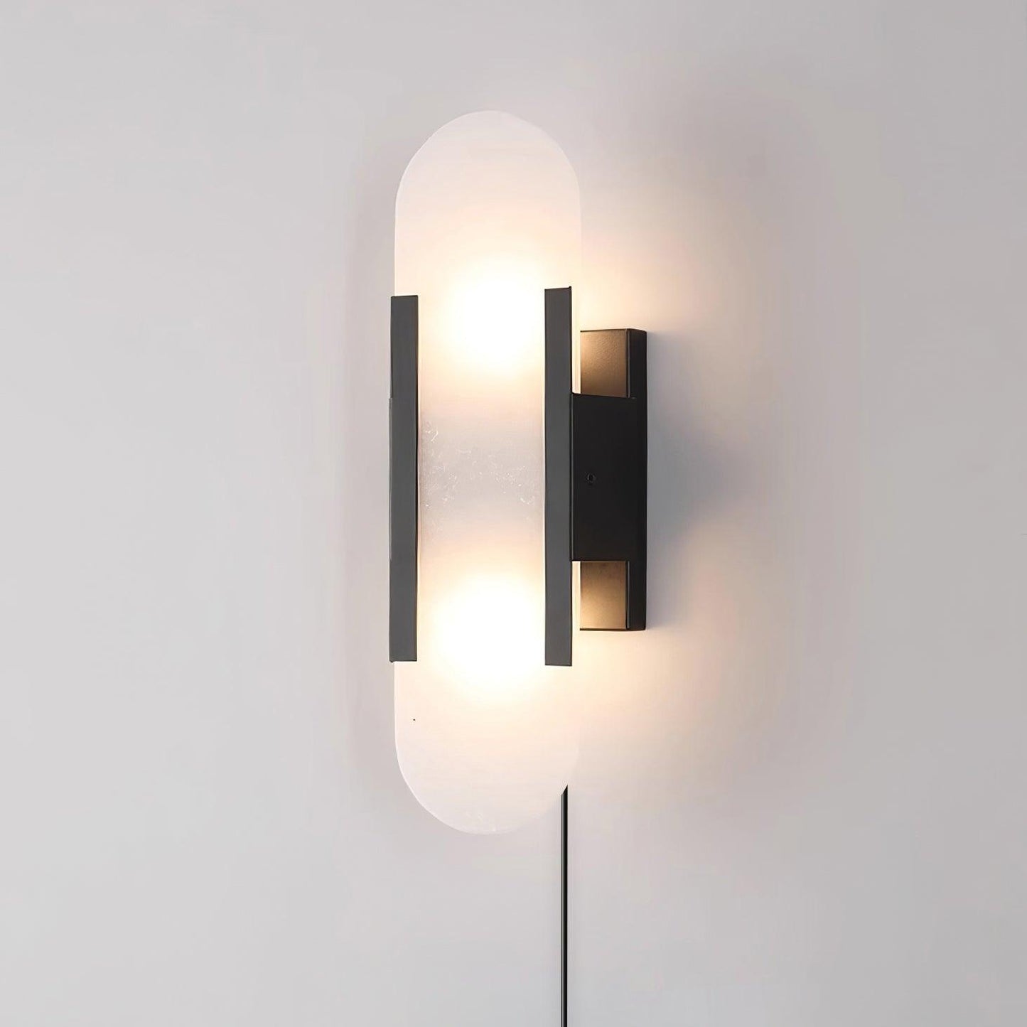 Melange Elongated Sconce | Alabaster & Brass | Wall Lamp