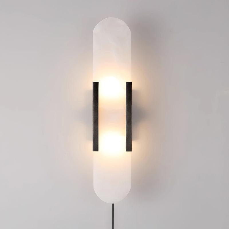 Melange Elongated Sconce | Alabaster & Brass | Wall Lamp
