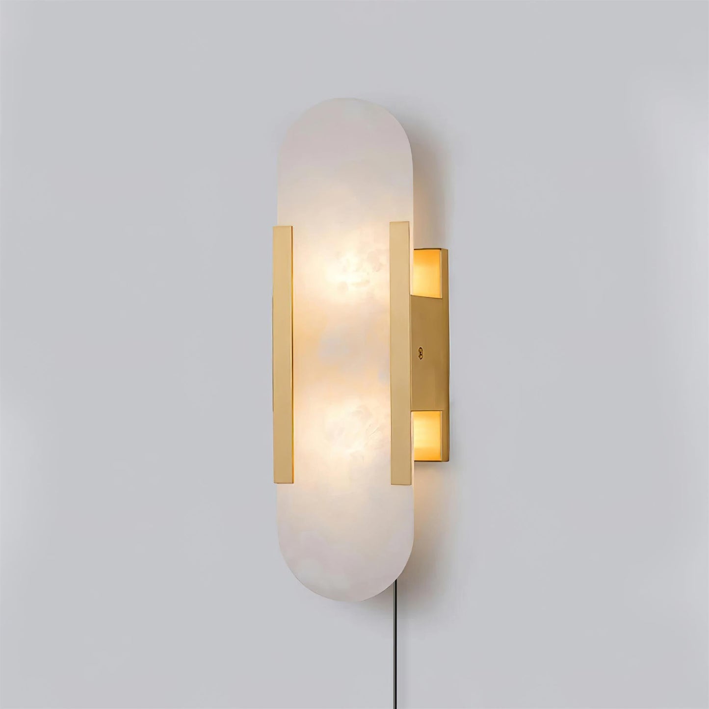 Melange Elongated Sconce | Alabaster & Brass | Wall Lamp