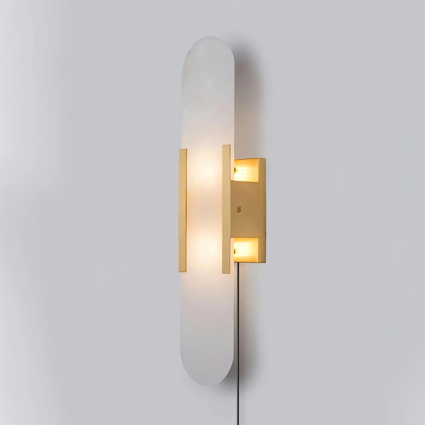 Melange Elongated Sconce | Alabaster & Brass | Wall Lamp