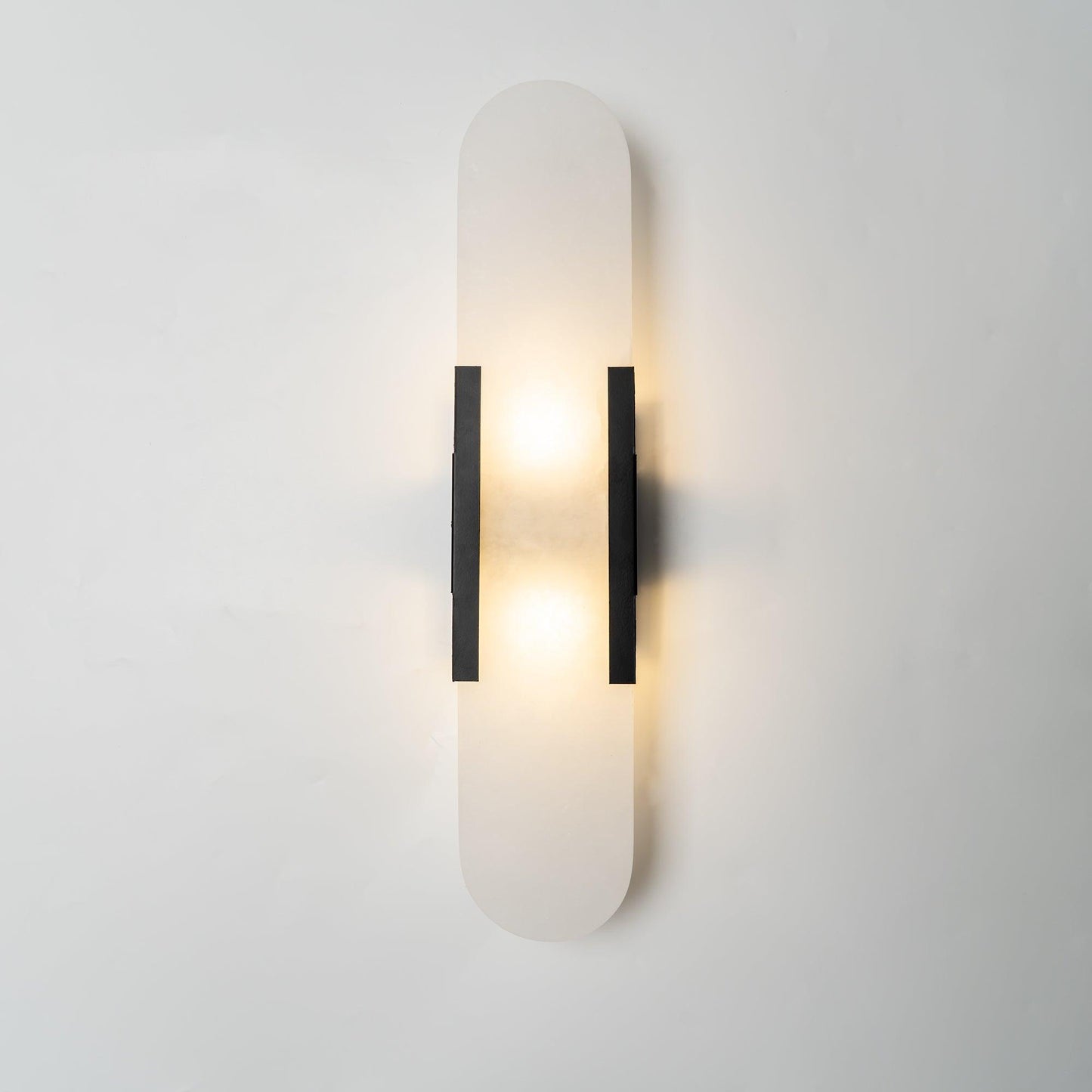 Alabaster Wall Lamp Set | Hand-Crafted Brass Accents | 2 Lights