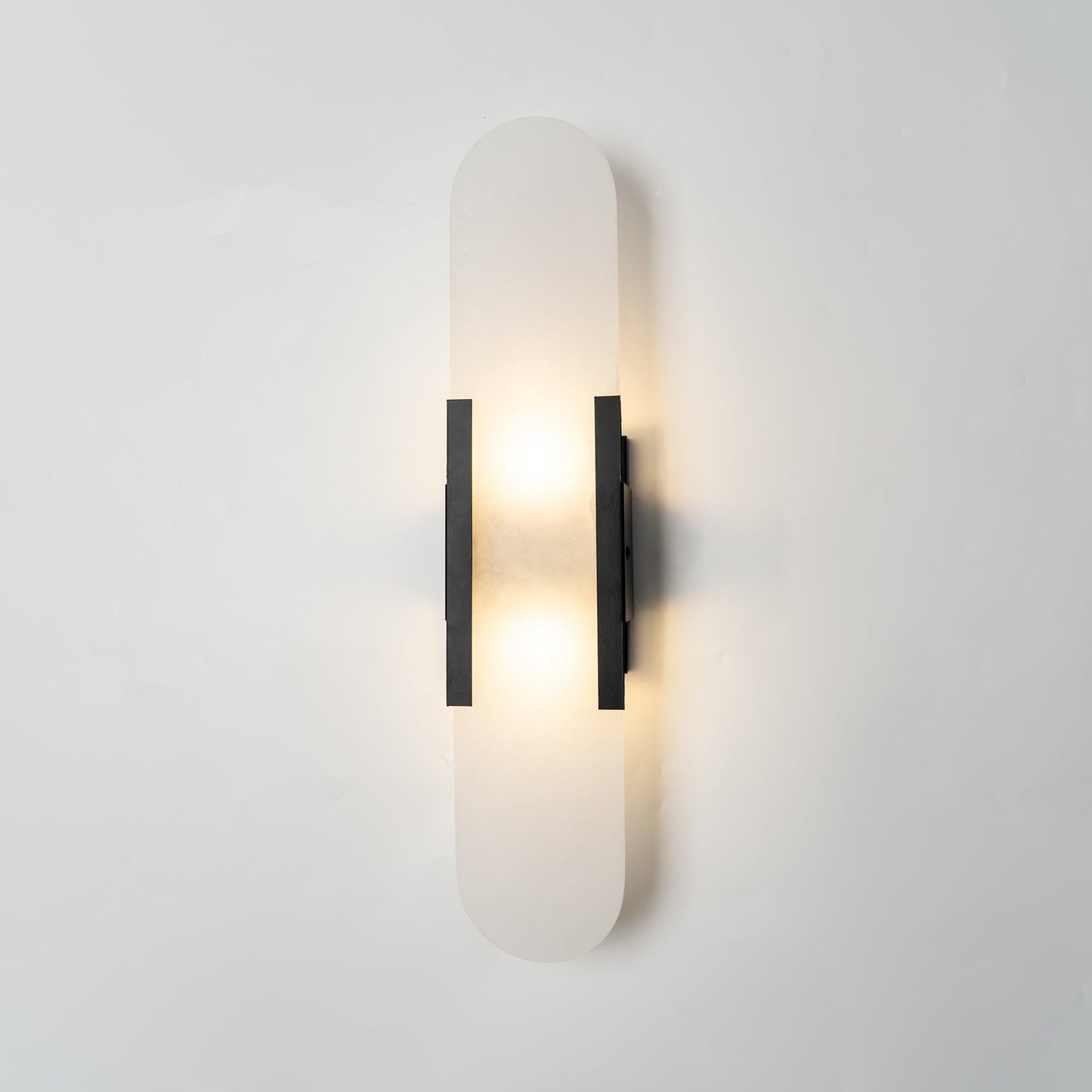Alabaster Wall Lamp Set | Hand-Crafted Brass Accents | 2 Lights
