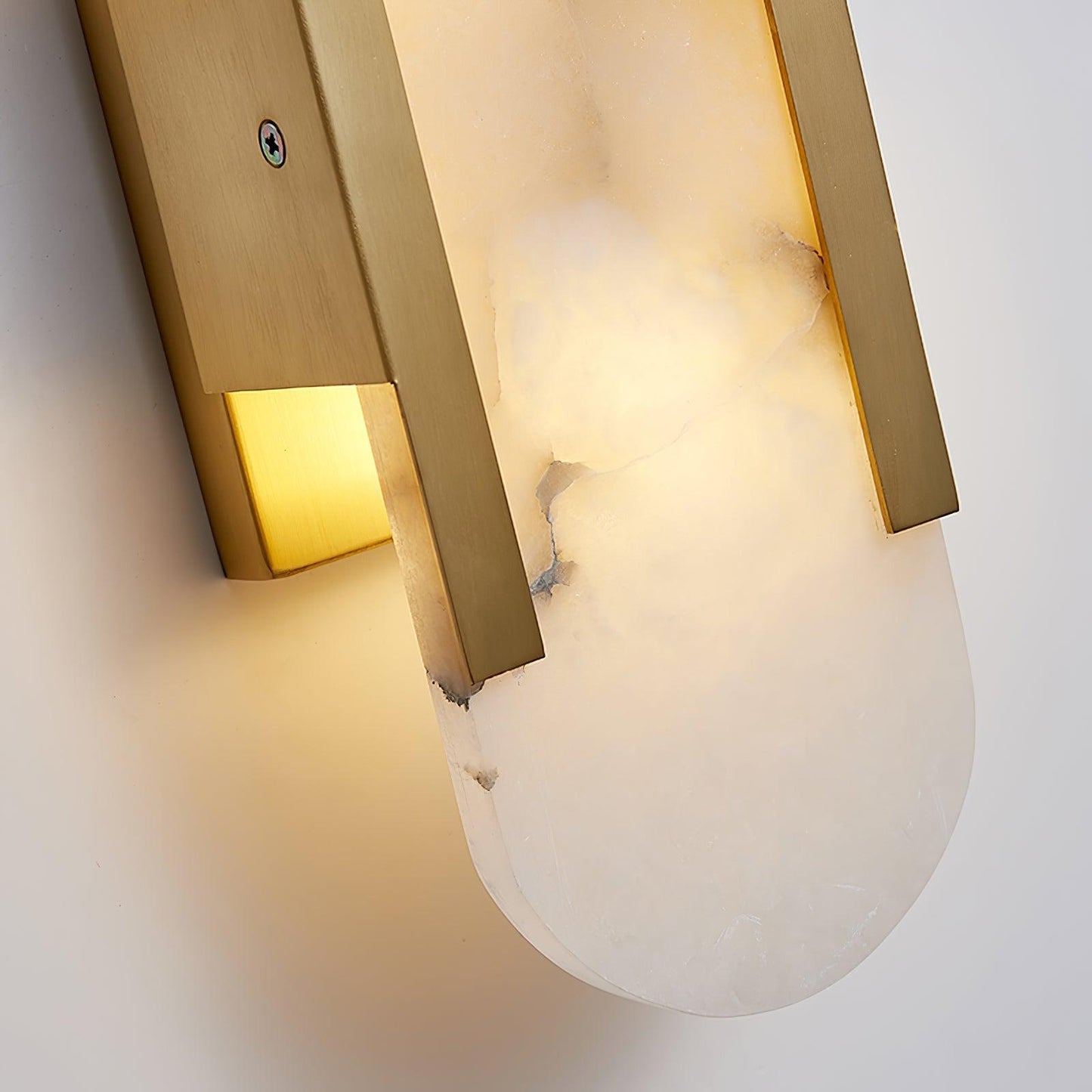 Alabaster Wall Lamp Set | Hand-Crafted Brass Accents | 2 Lights