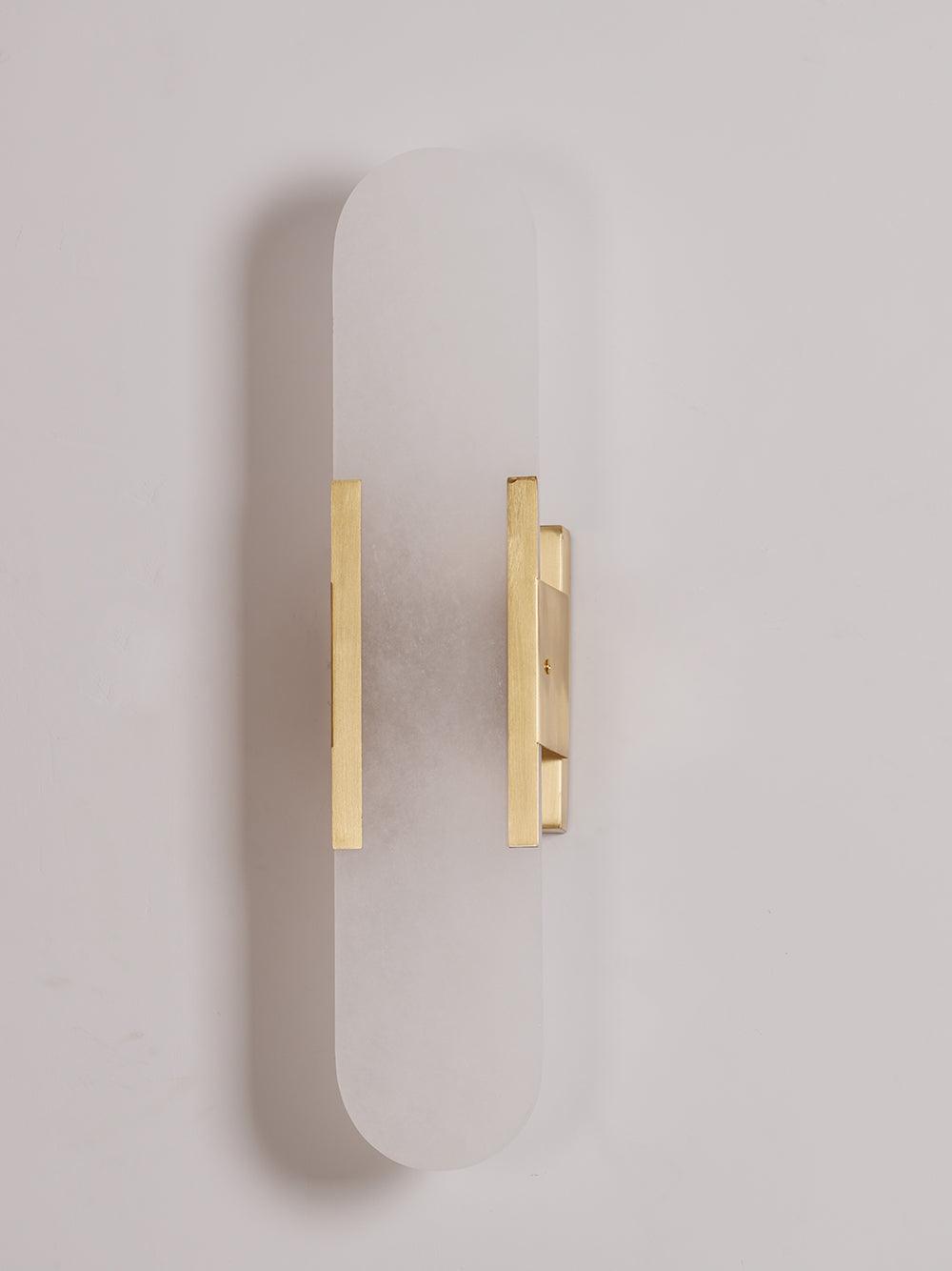 Alabaster Wall Lamp Set | Hand-Crafted Brass Accents | 2 Lights