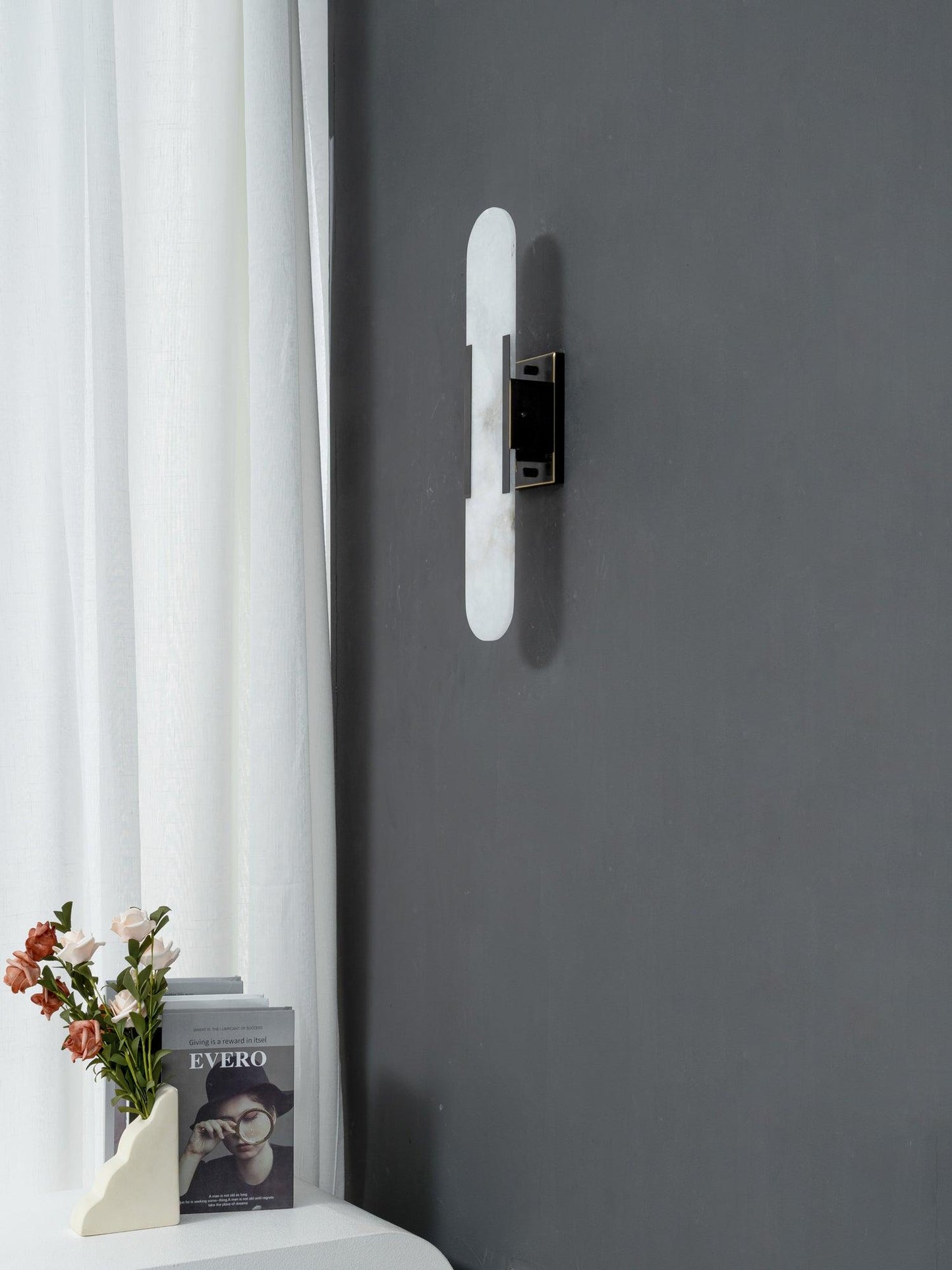 Alabaster Wall Lamp Set | Hand-Crafted Brass Accents | 2 Lights