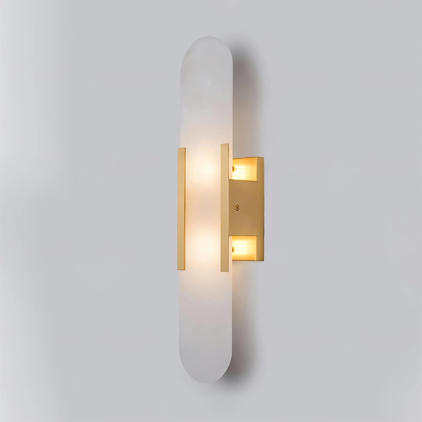 Alabaster Wall Lamp Set | Hand-Crafted Brass Accents | 2 Lights