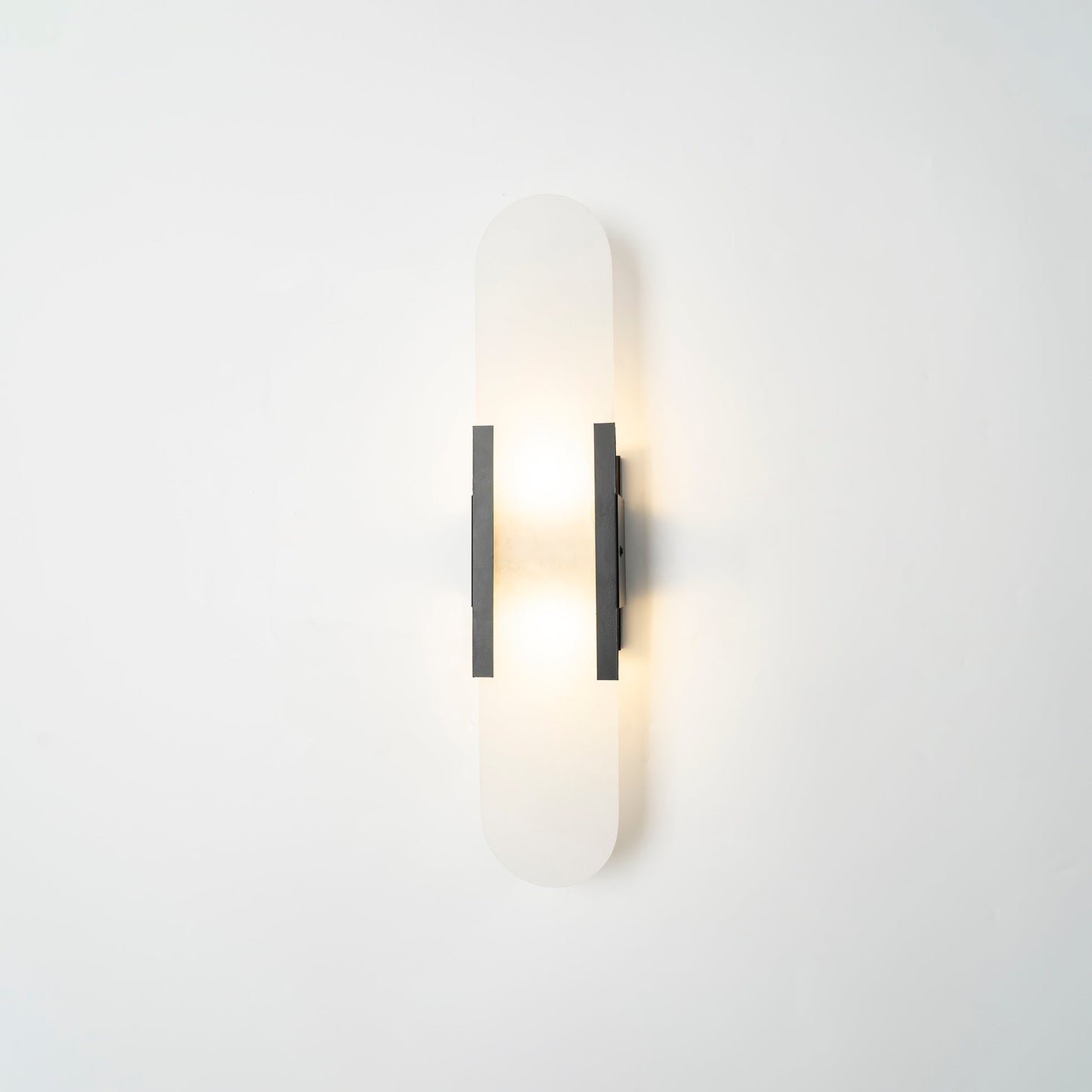 Alabaster Wall Lamp Set | Hand-Crafted Brass Accents | 2 Lights