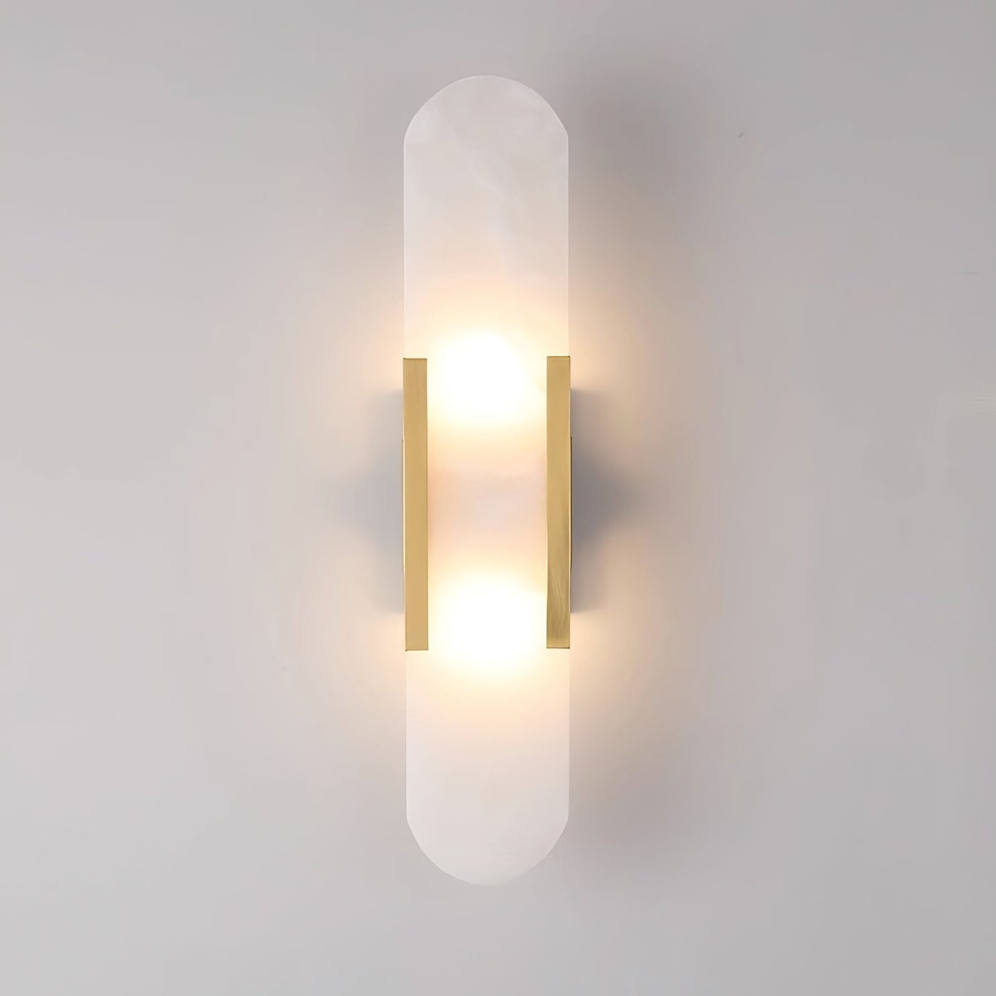 Alabaster Wall Lamp Set | Hand-Crafted Brass Accents | 2 Lights