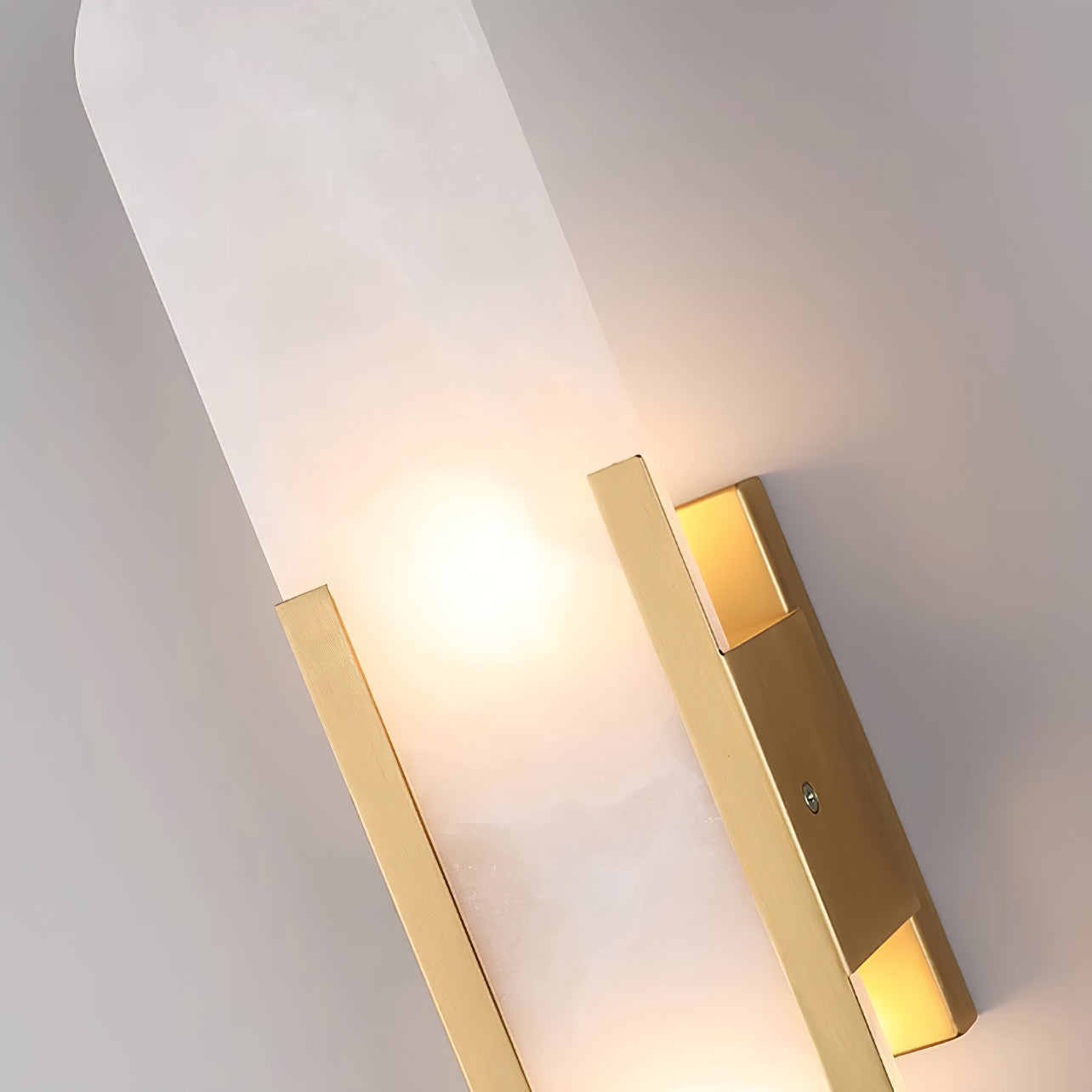 Alabaster Wall Lamp Set | Hand-Crafted Brass Accents | 2 Lights
