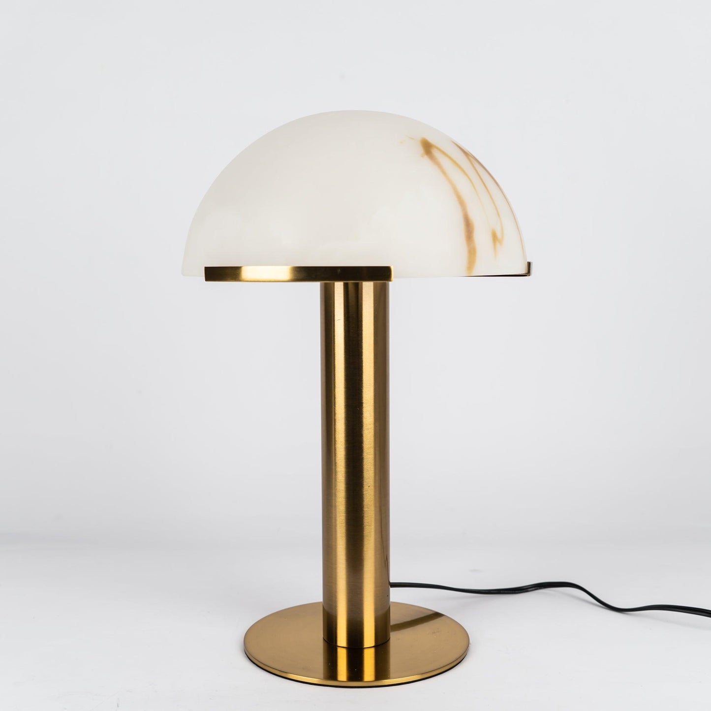 Alabaster Table Lamp | Organic Alabaster & Bronze | 30cm Diameter