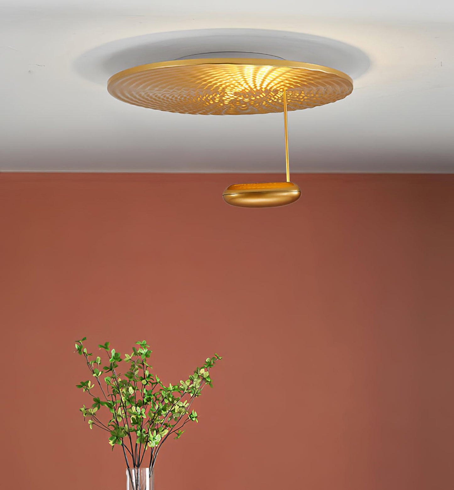 Mercury Ceiling Lamp | Chrome & Gold Finish | 60cm Diameter