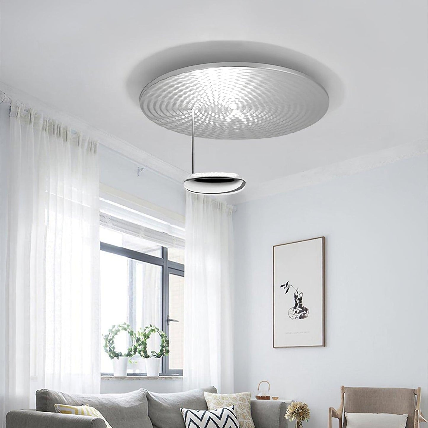 Mercury Ceiling Lamp | Chrome & Gold Finish | 60cm Diameter