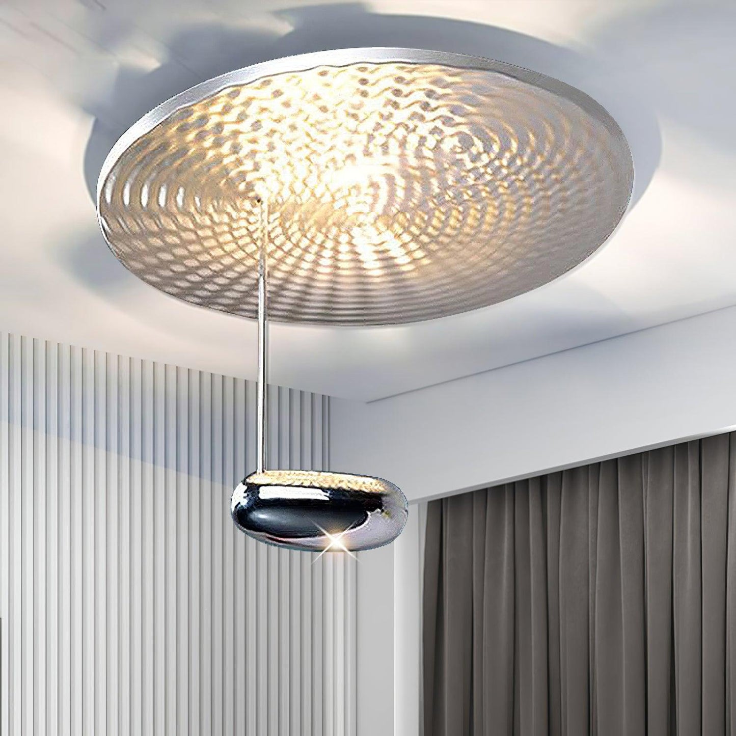 Mercury Ceiling Lamp | Chrome & Gold Finish | 60cm Diameter