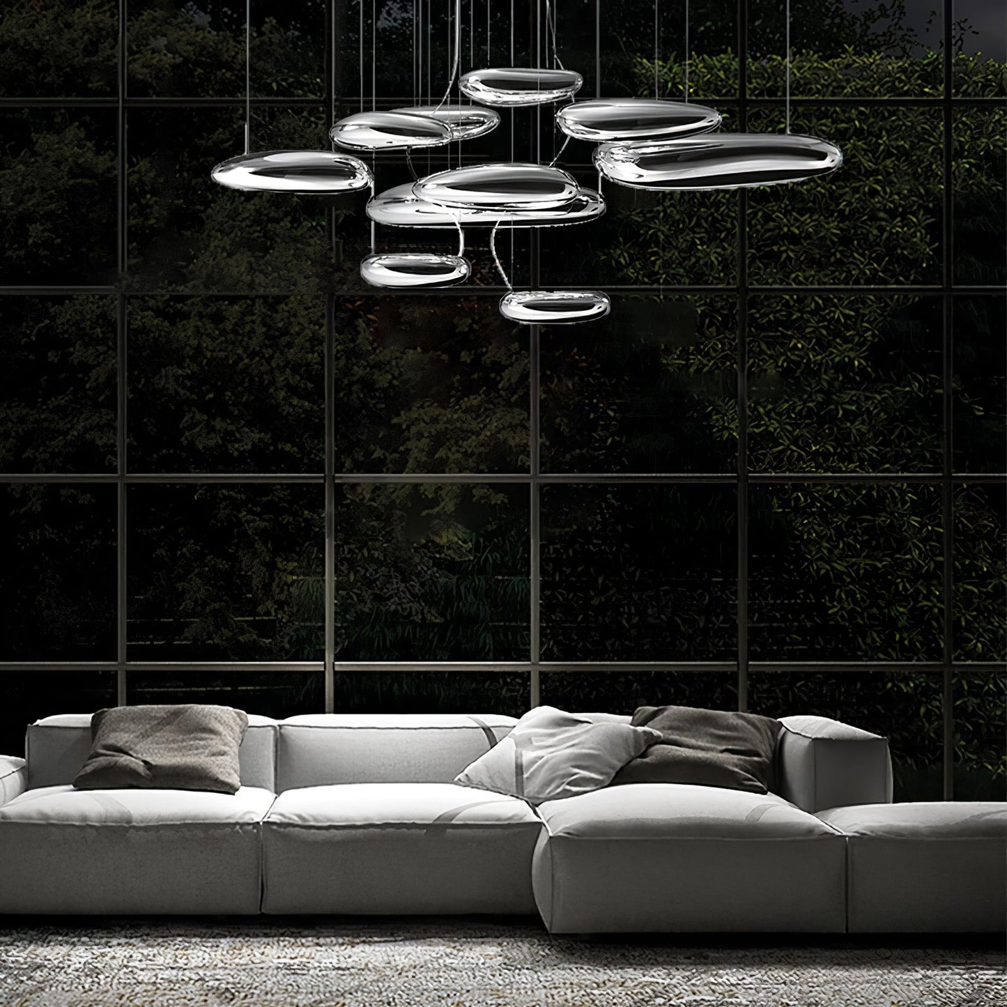 Mercury Ceiling Lamp | Aluminum | Bright Chrome