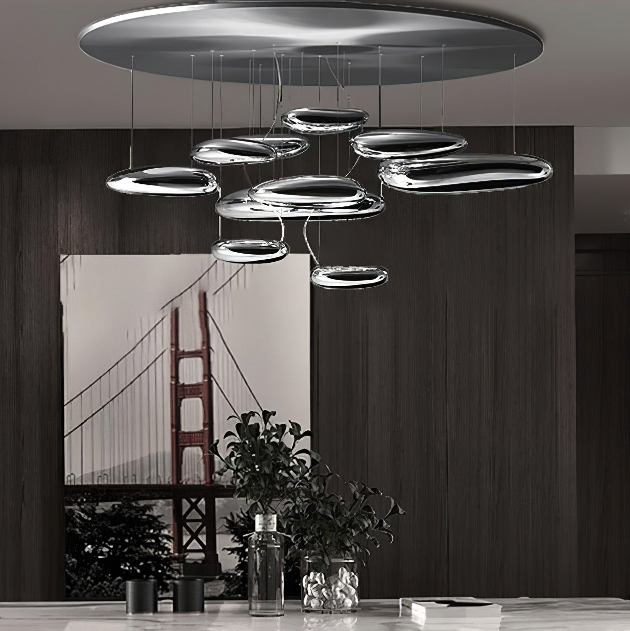 Mercury Ceiling Lamp | Aluminum | Bright Chrome